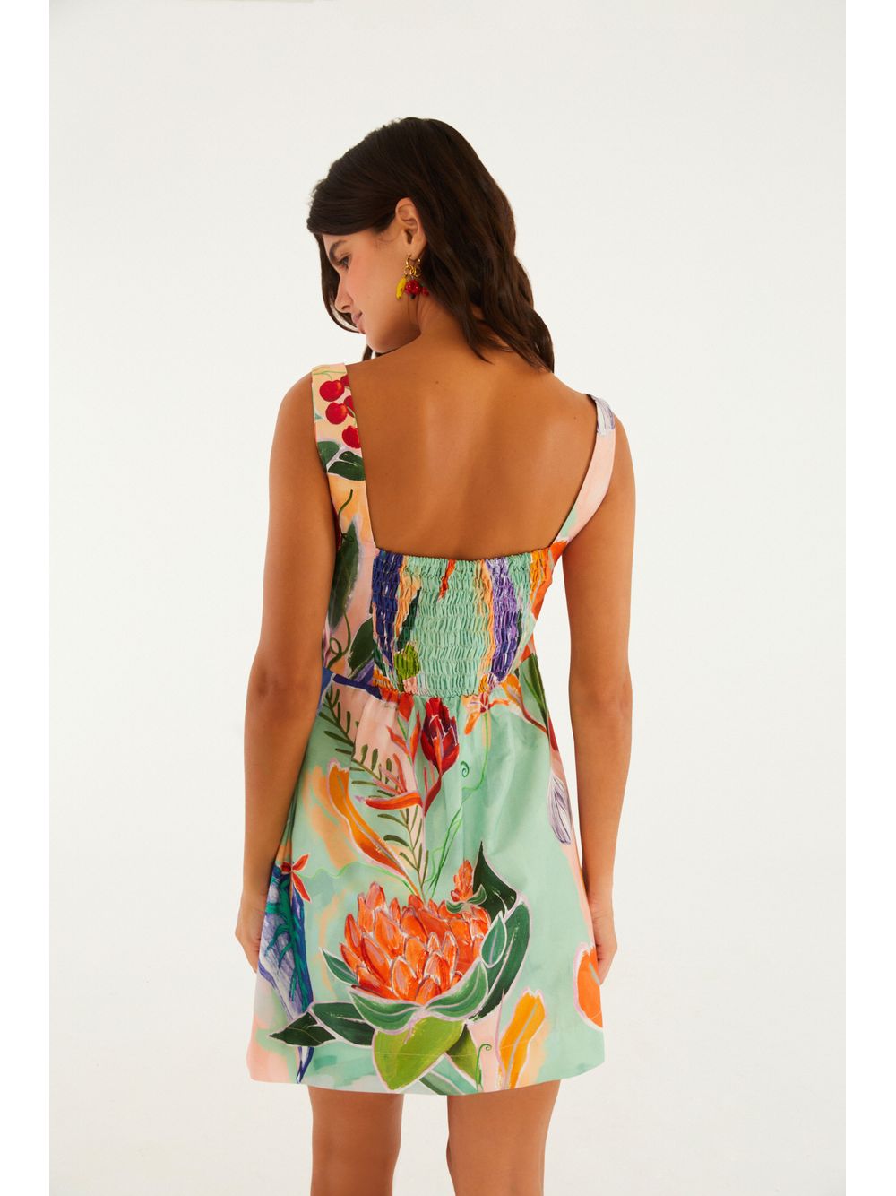 Farm — Vestido Curto Estampado Legumes Pintados