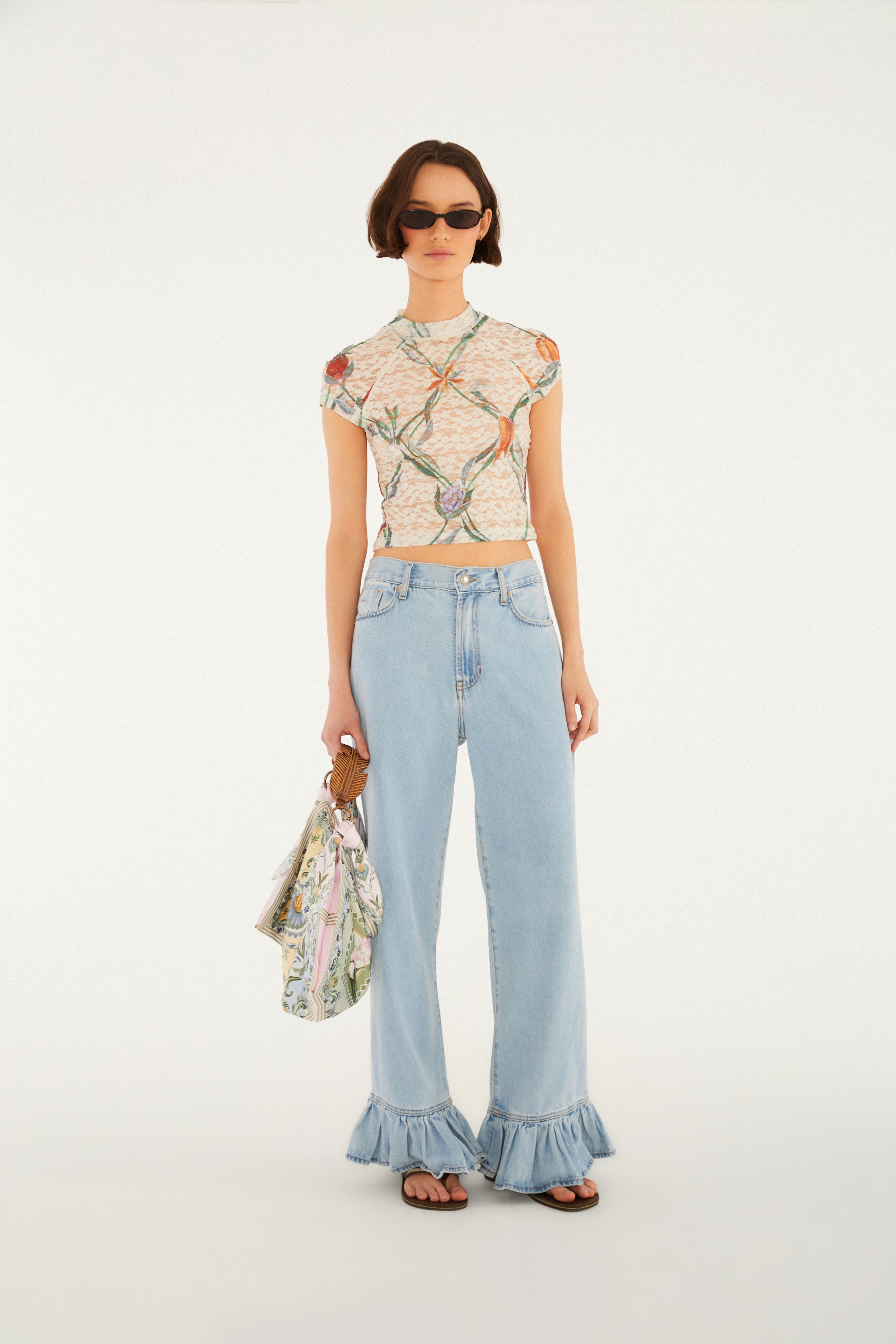 Blusa Renda Estampada Feira De Legumes