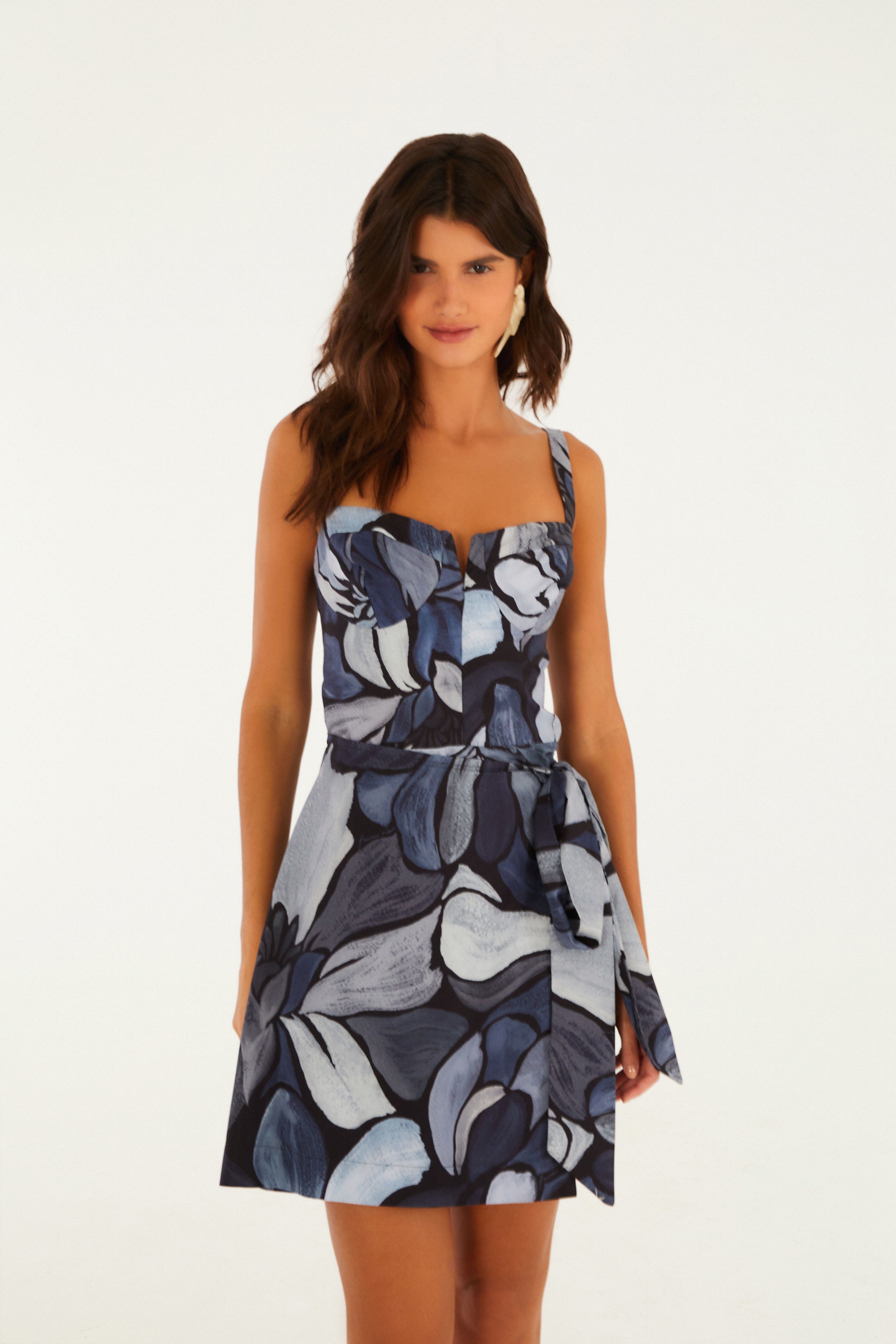 Vestido Curto Estampado Jardim De Amora