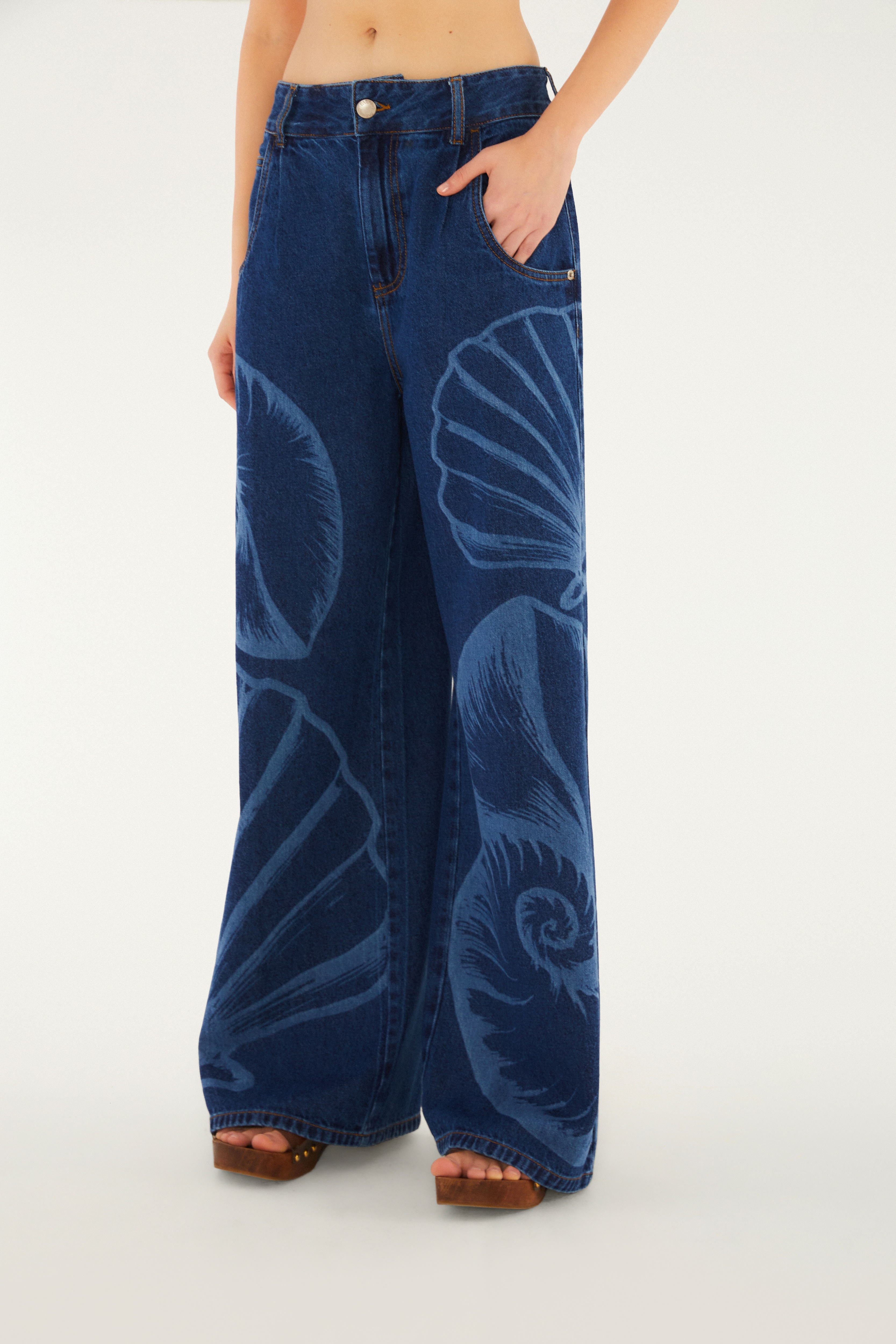 Calça Jeans Laser Maxi Concha