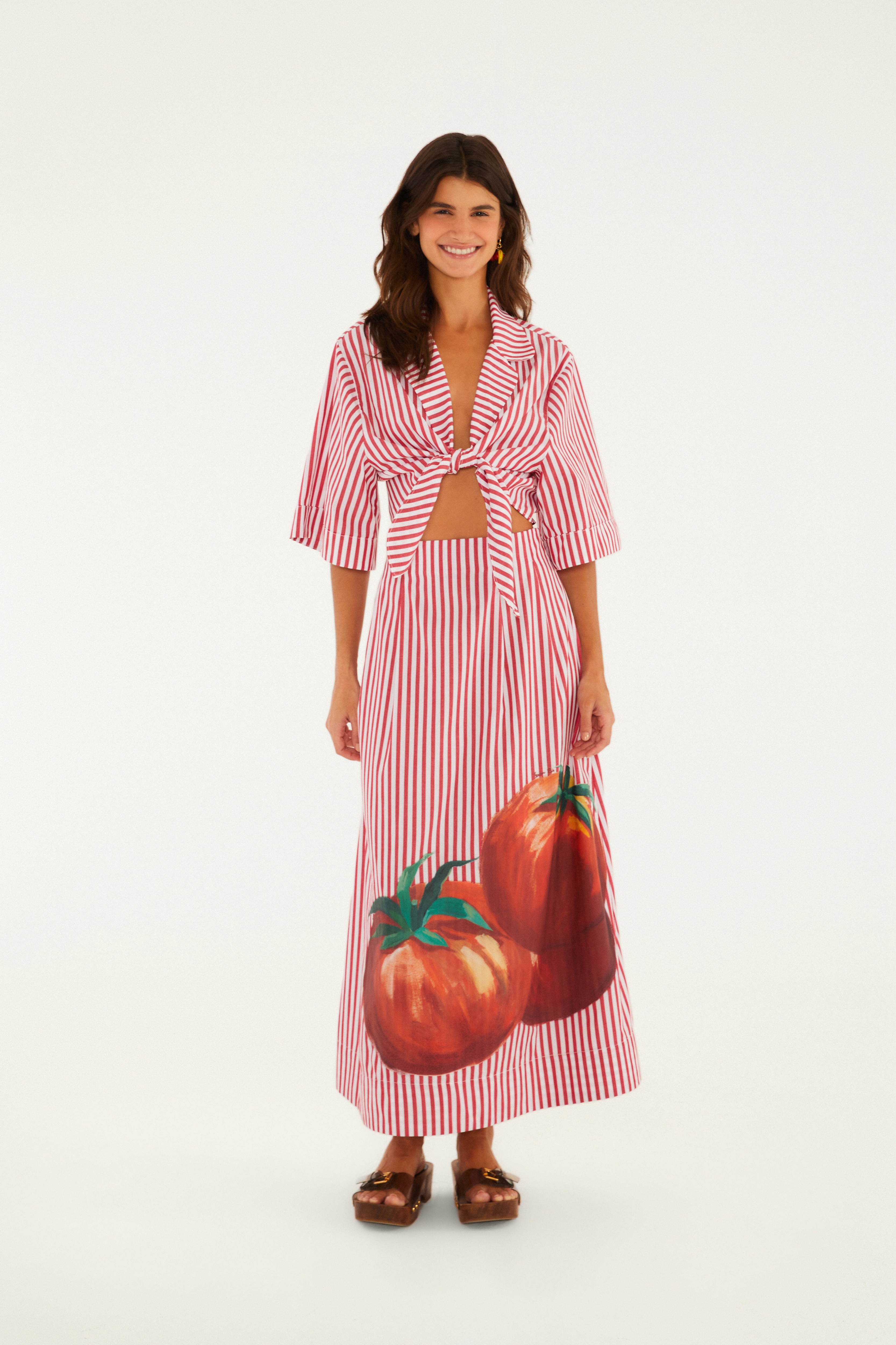 Saia Estampada Maxi Tomates