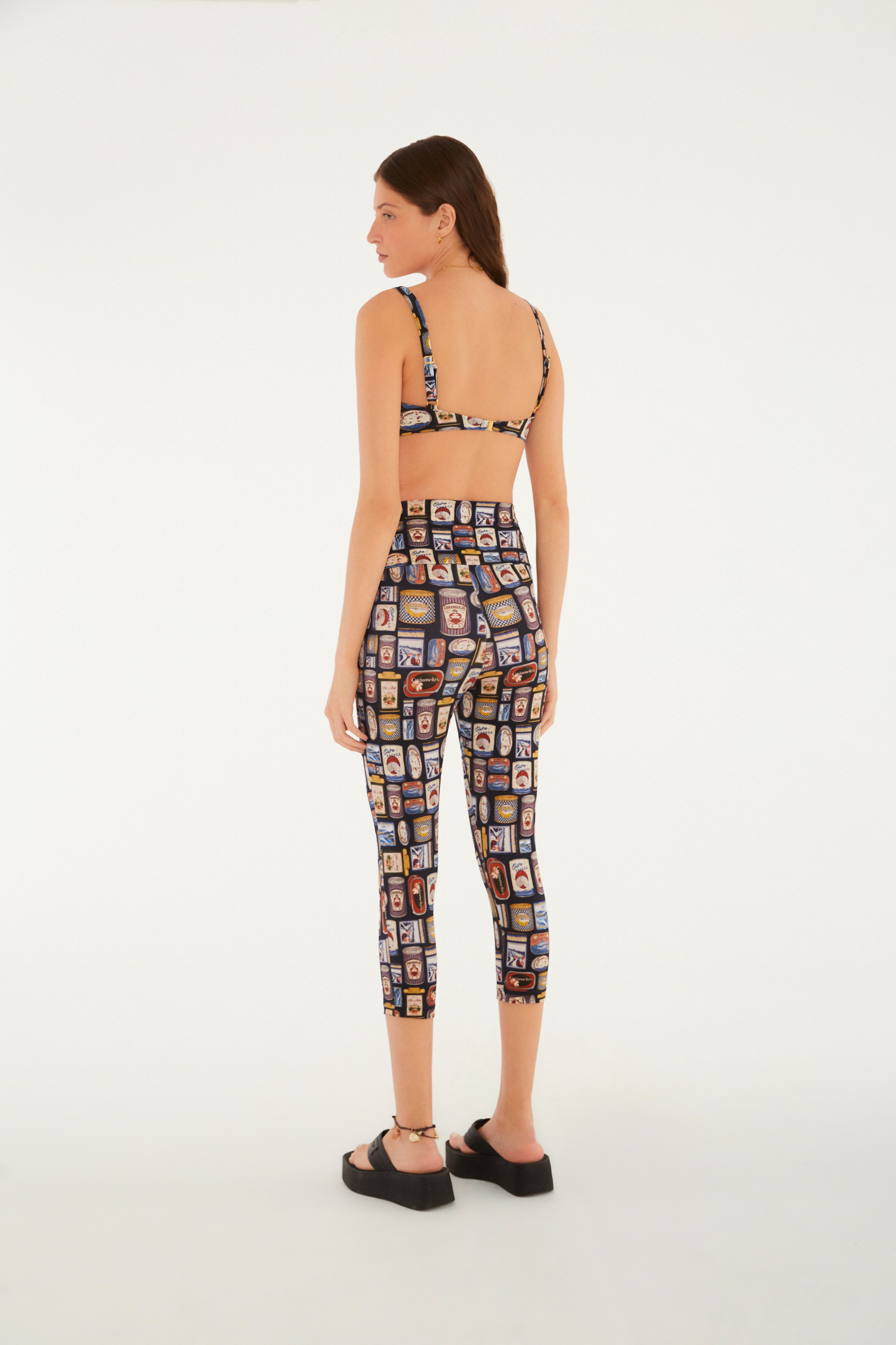 Calça Capri Estampada Iguarias Do Litoral
