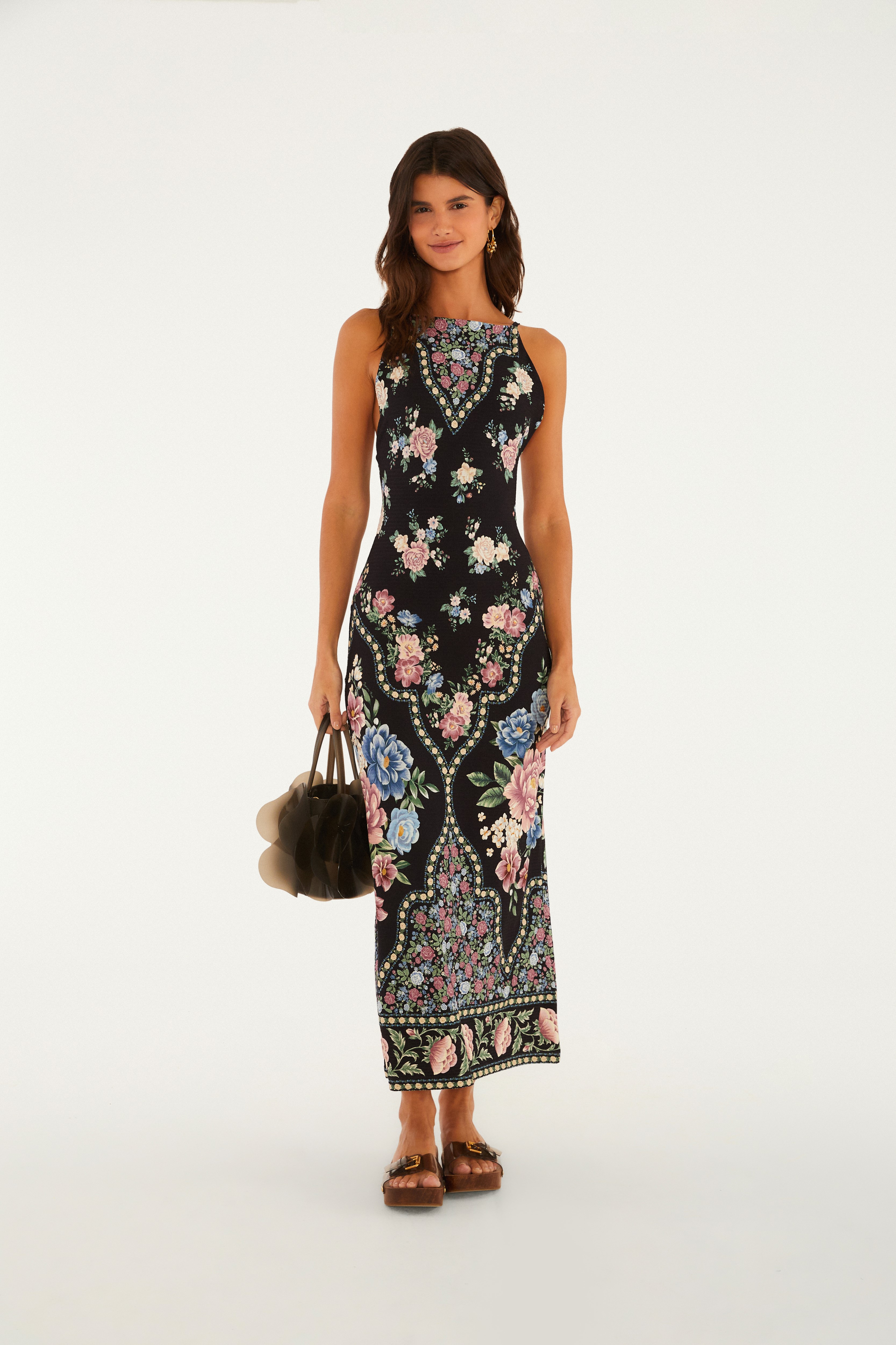 Vestido Cropped Estampado Romance