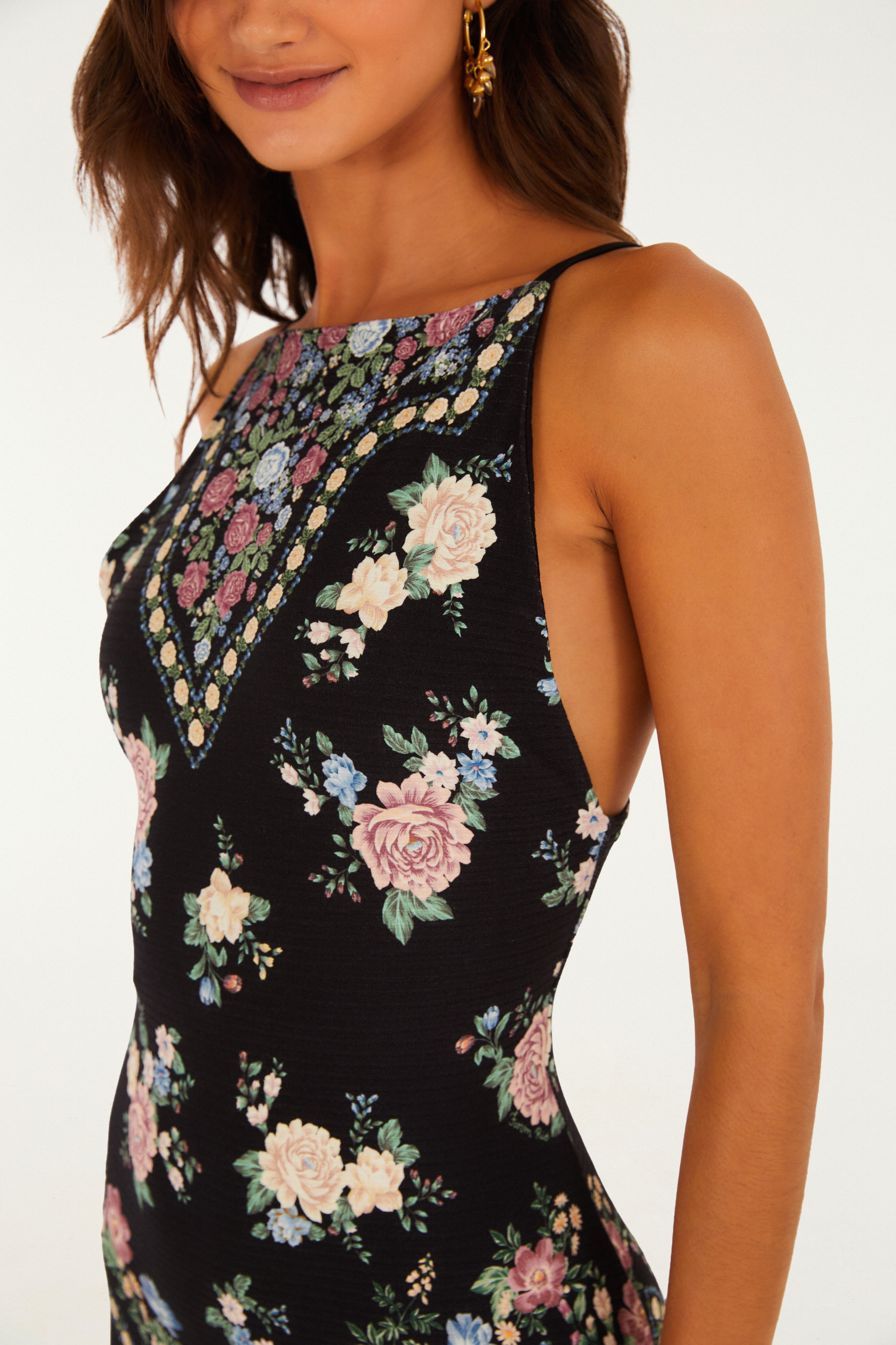 Vestido Cropped Estampado Romance