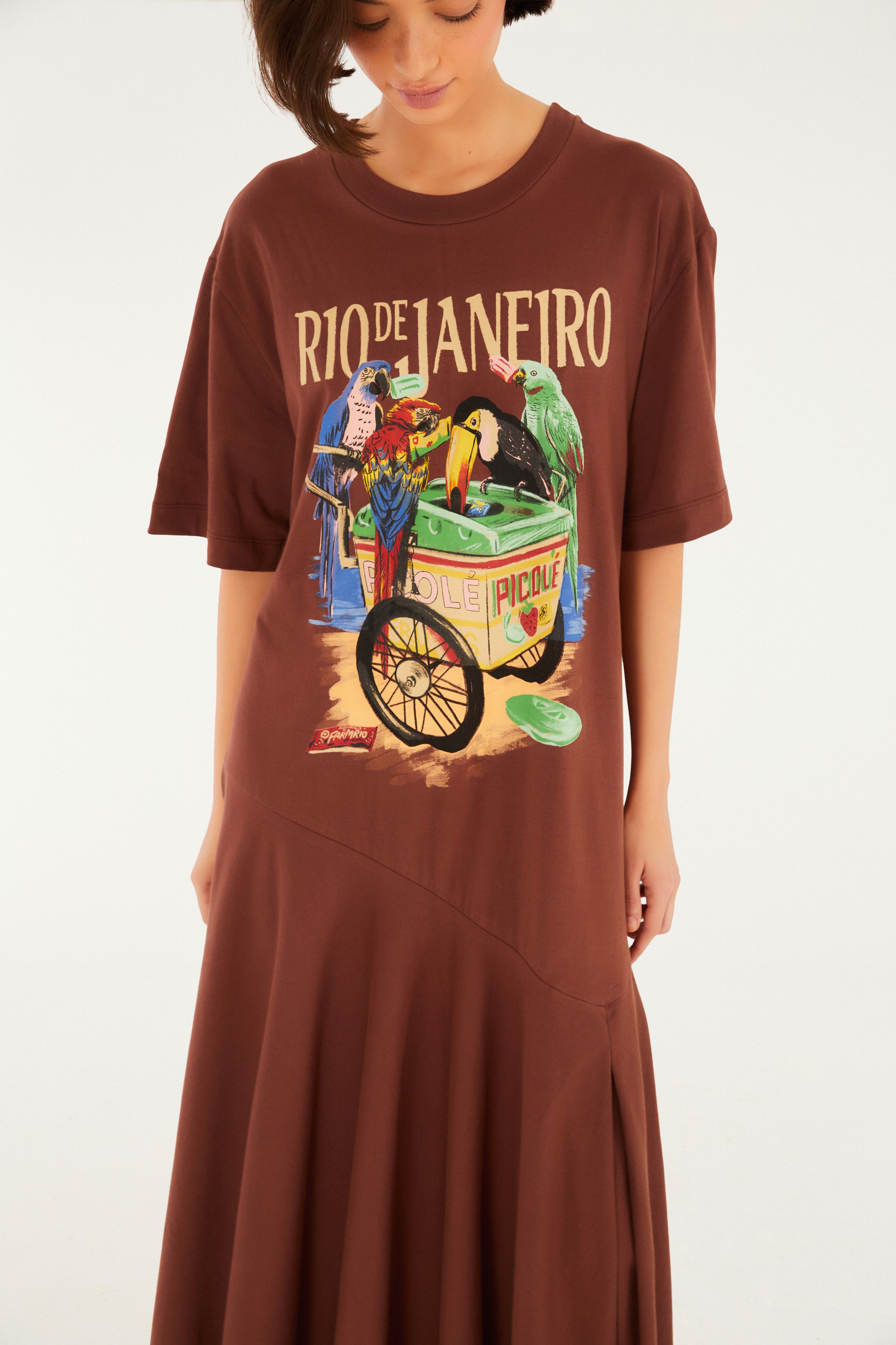 Vestido Pássaros Com Picole