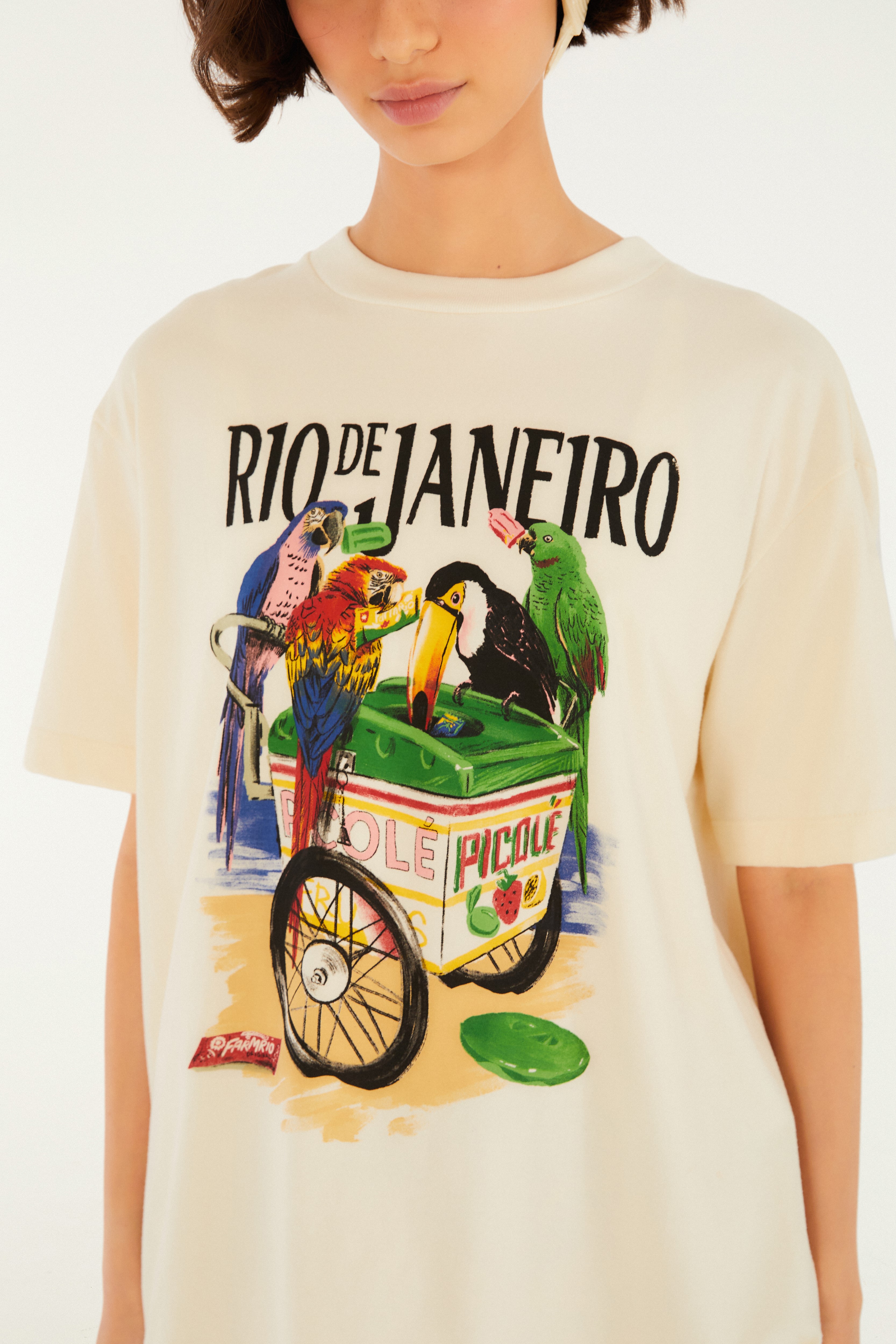 T-Shirt Media Pássaros Com Picole