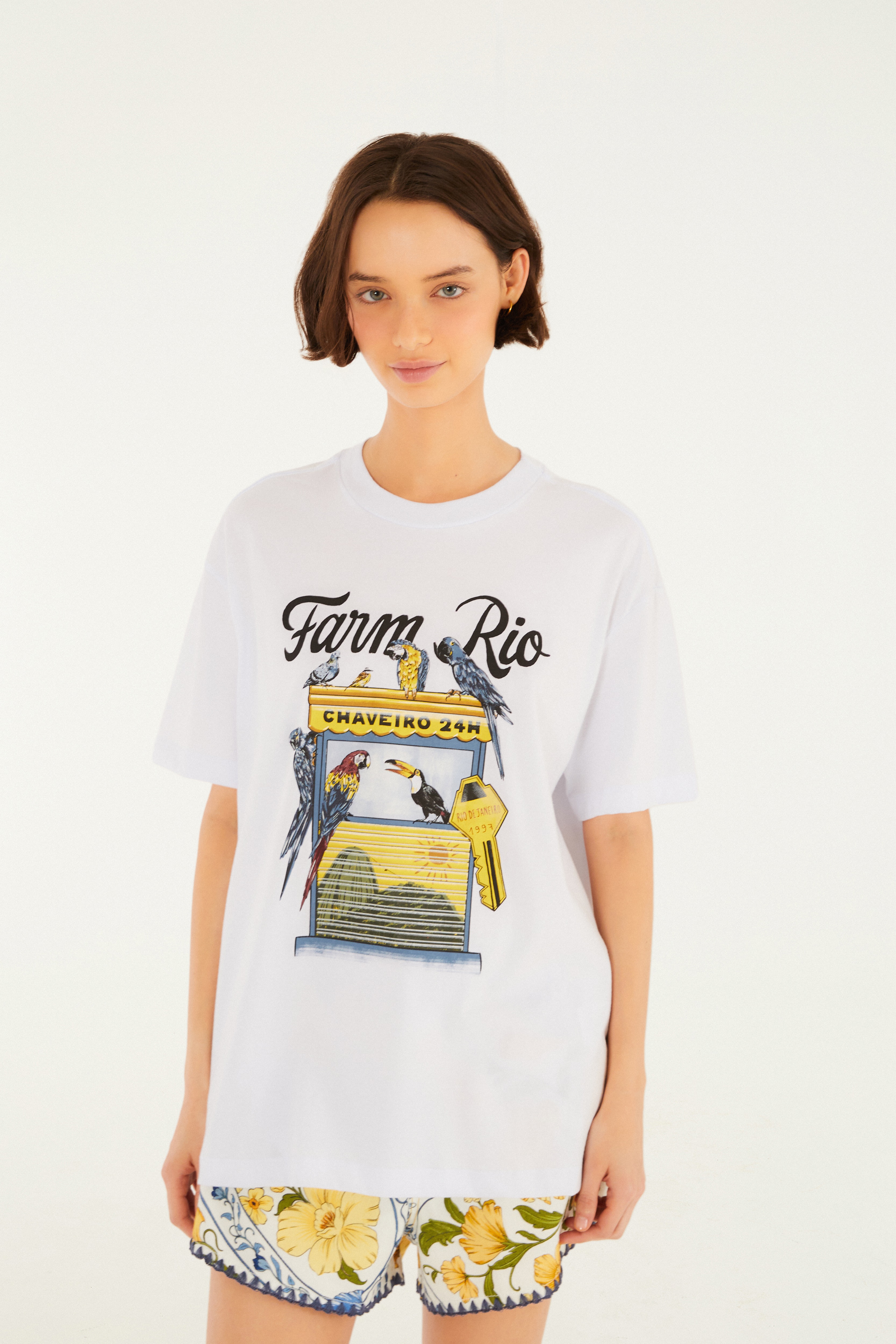 T-Shirt Media Chaveiro Farm Rio