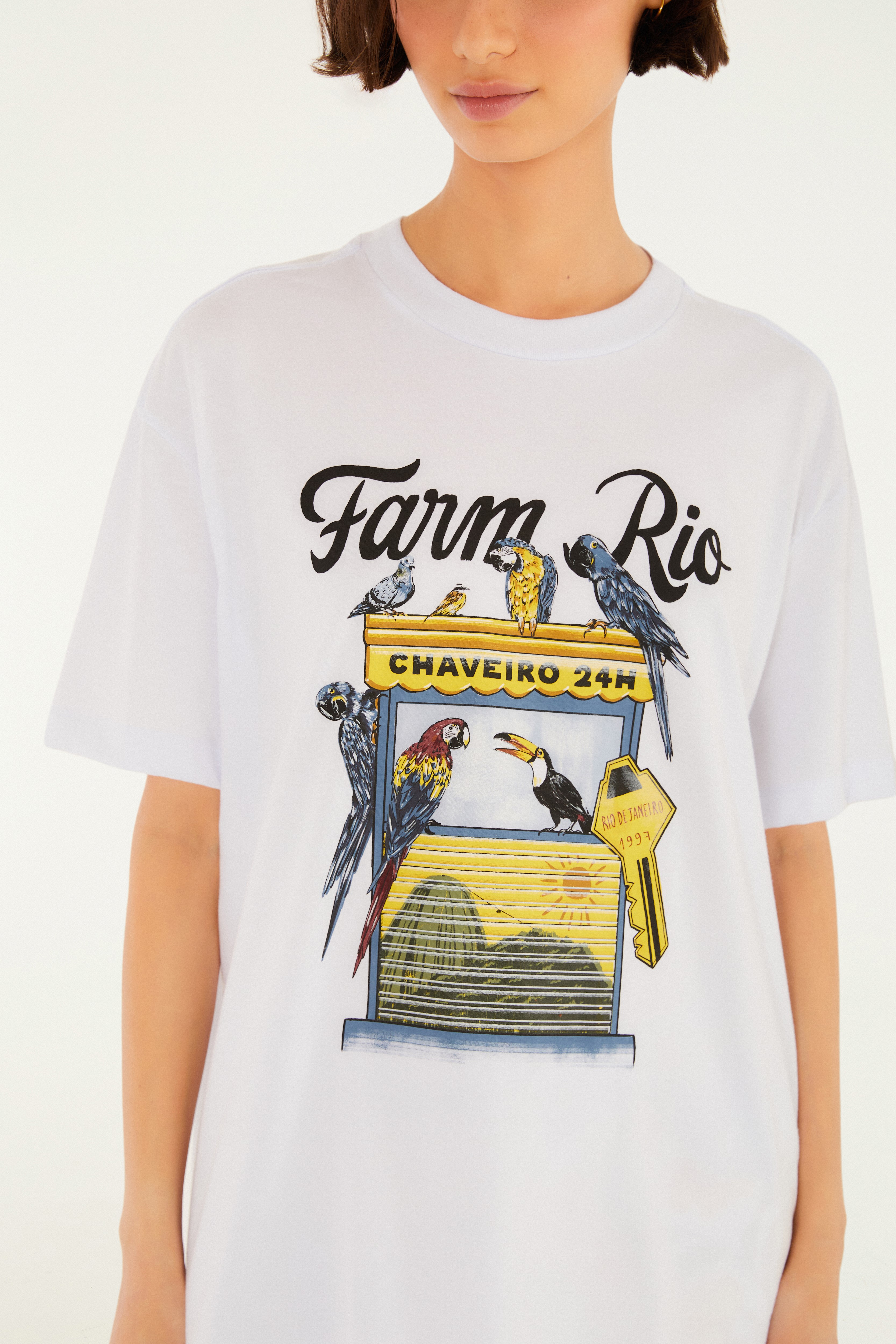T-Shirt Media Chaveiro Farm Rio