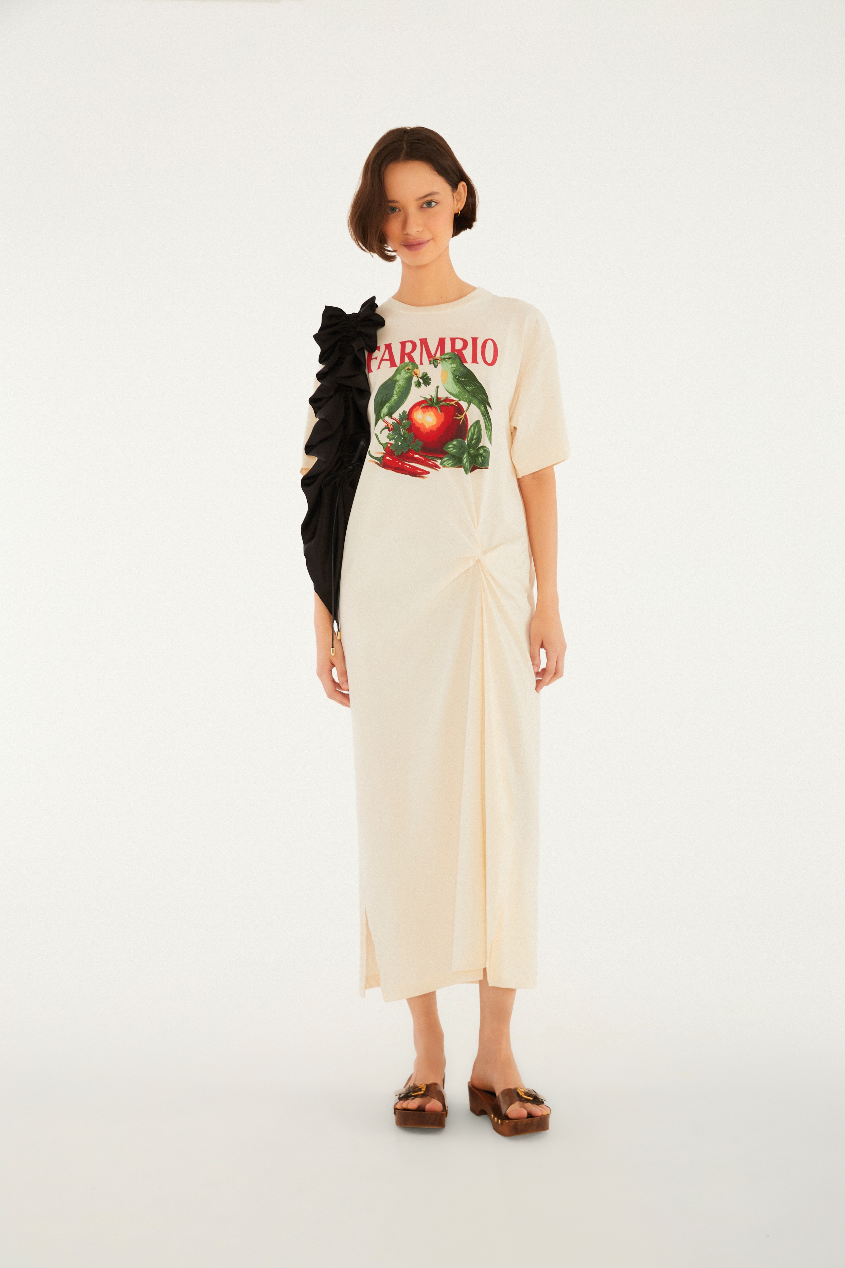 Vestido Nó Pássaros Tomate