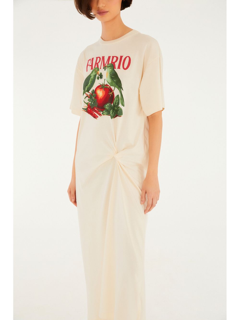 Farm — Vestido Nó Pássaros Tomate