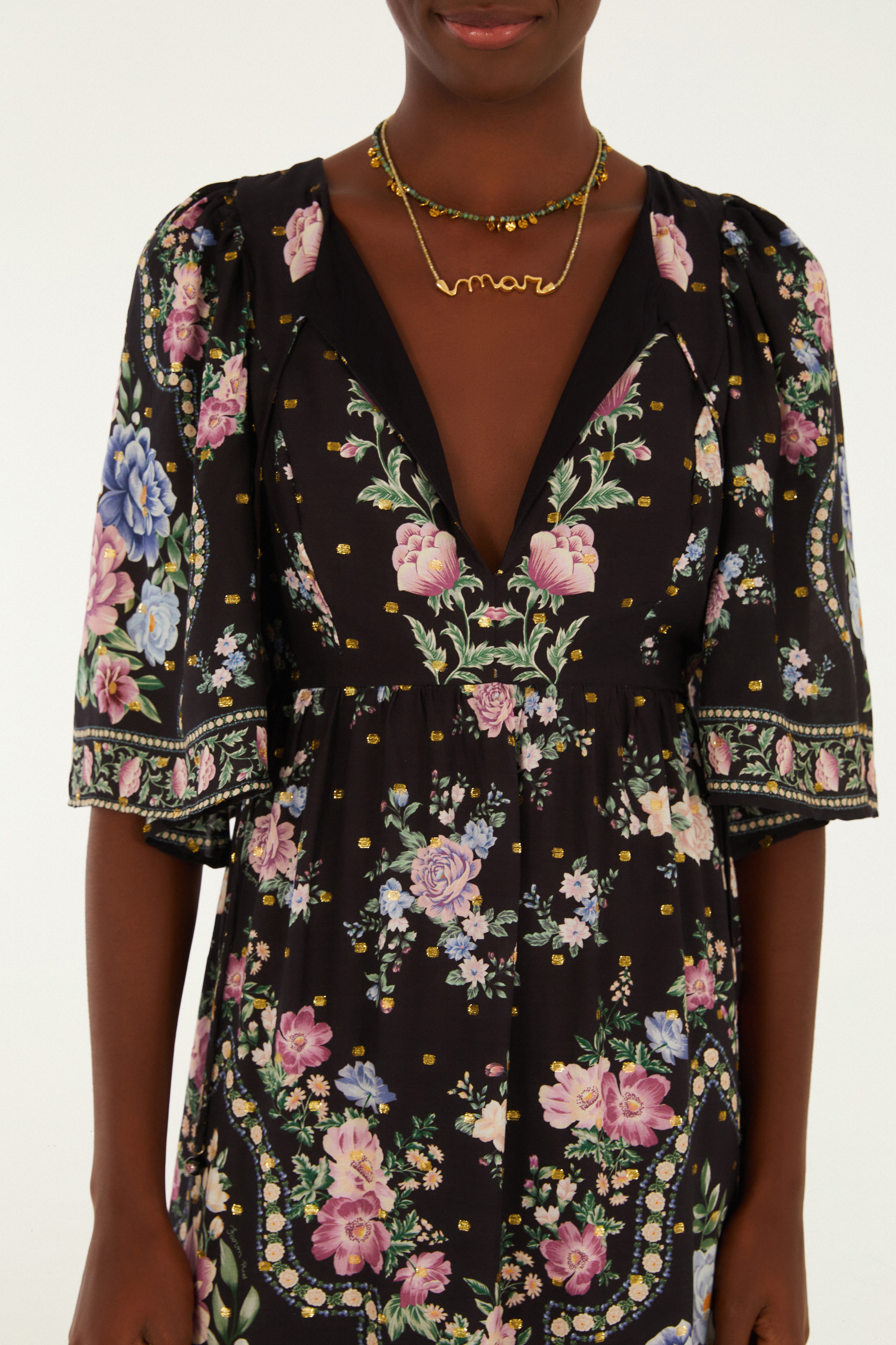 Vestido Longo Estampado Romance