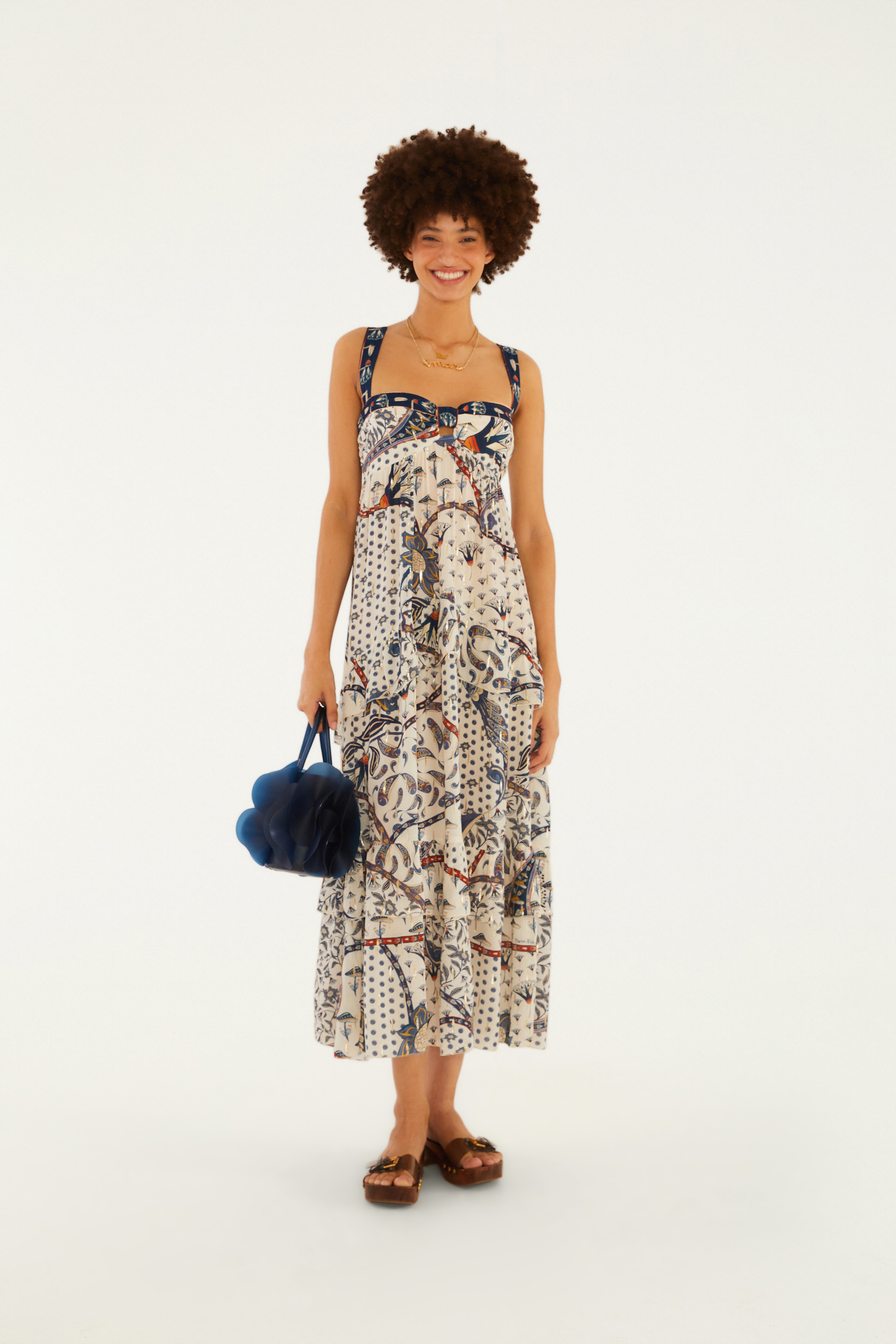 Vestido Longo Estampado Riviera