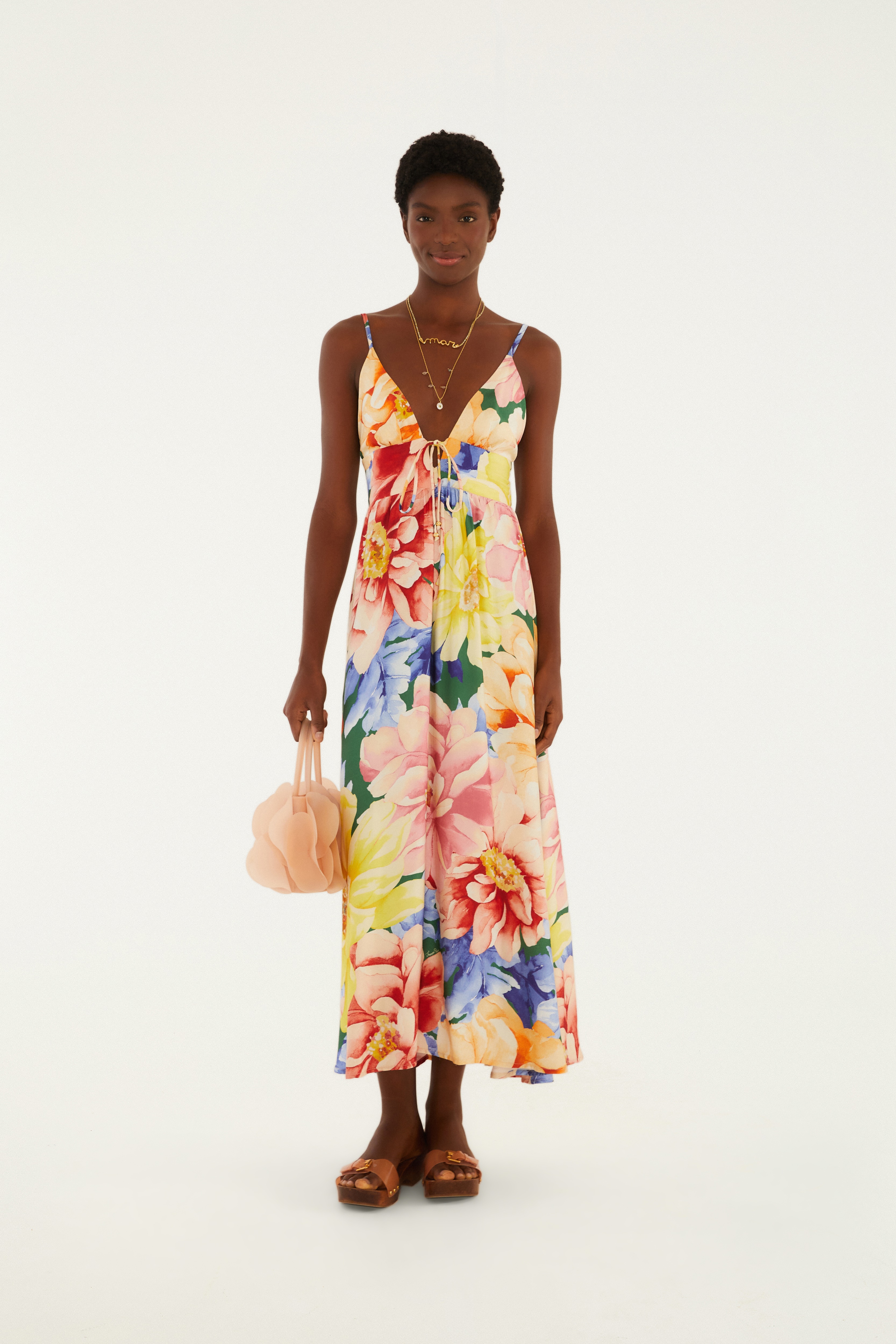 Vestido Longo Estampado Floral Doce