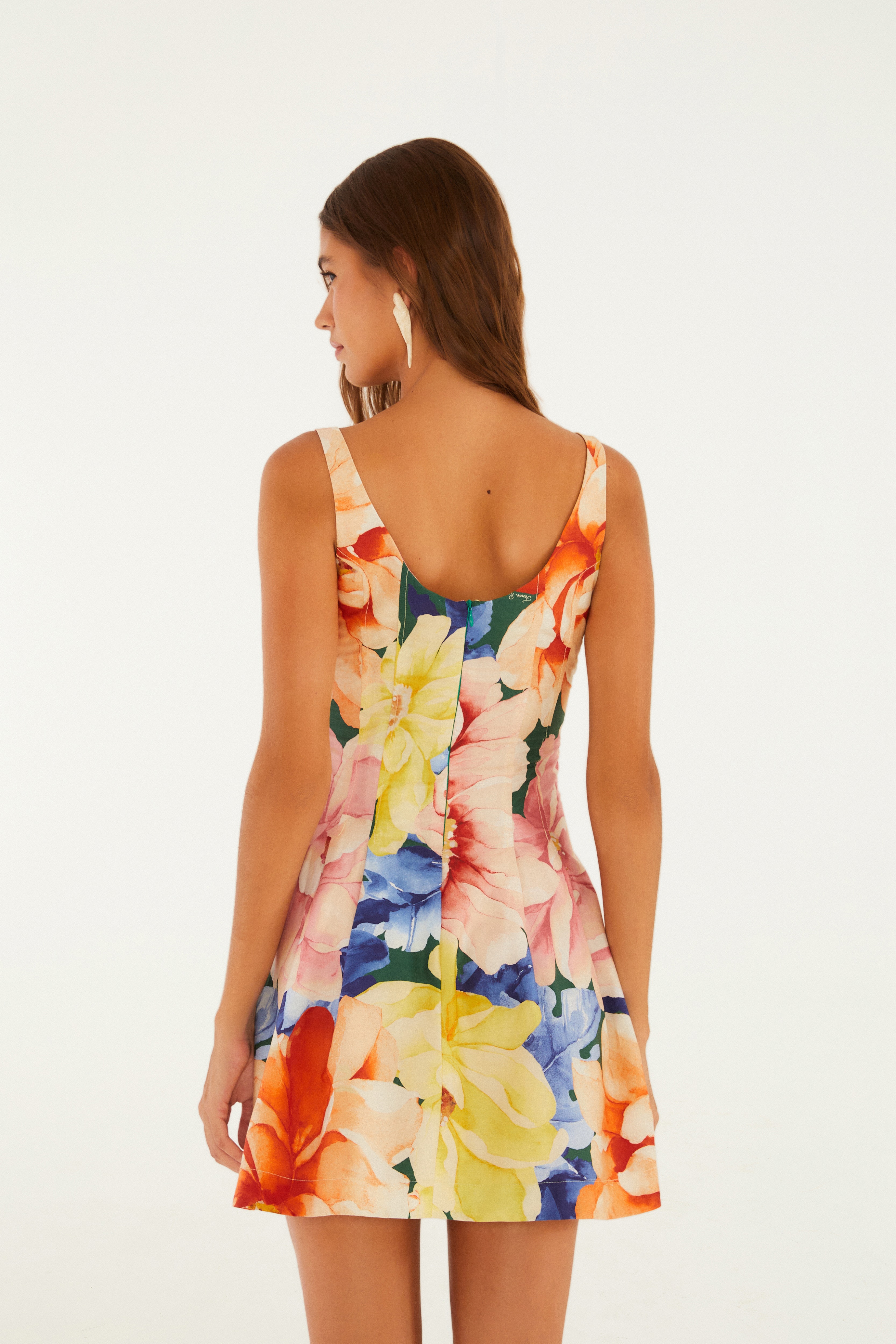 Vestido Curto Estampado Floral Doce