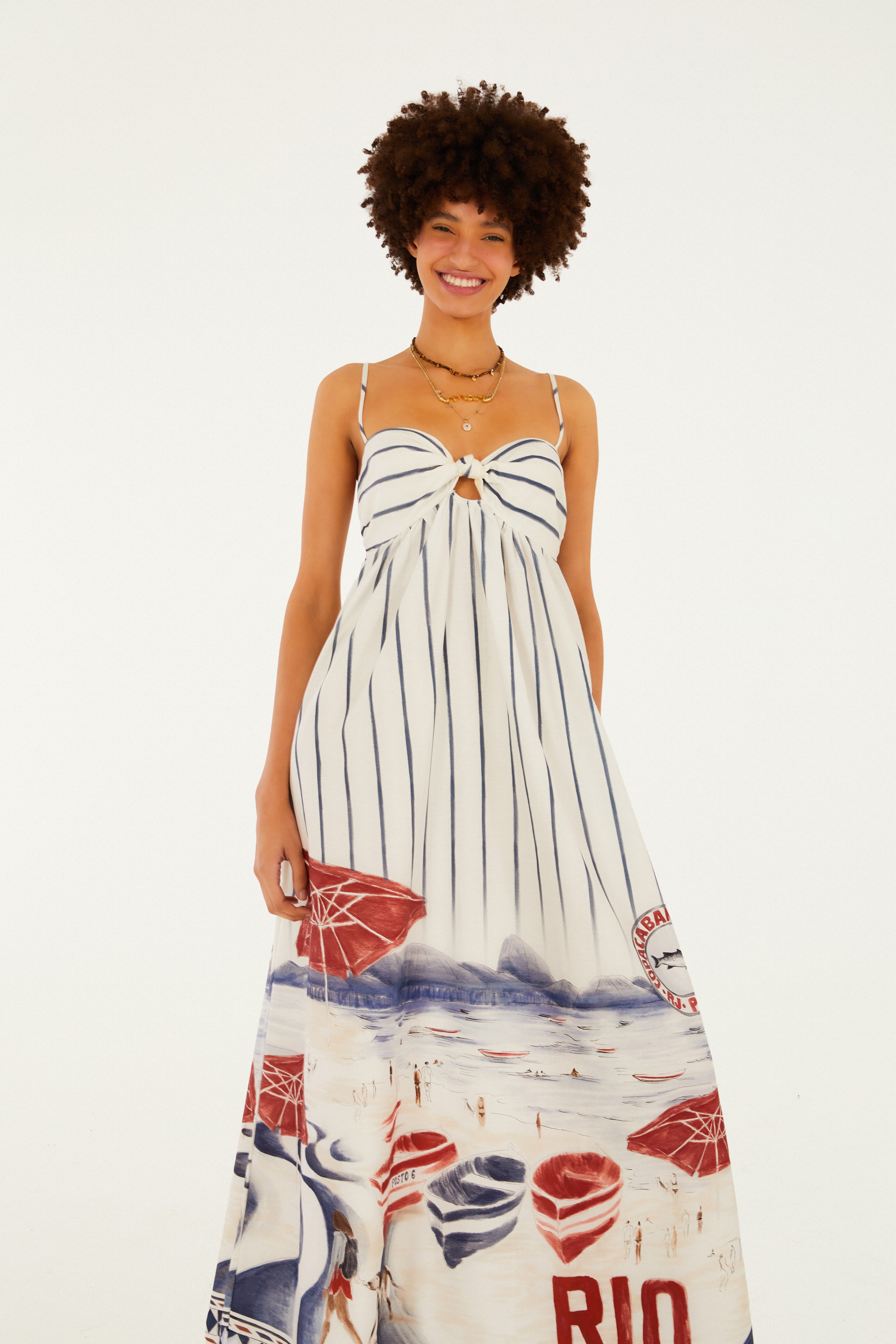 Vestido Cropped Alcinha Estampado Posto 6