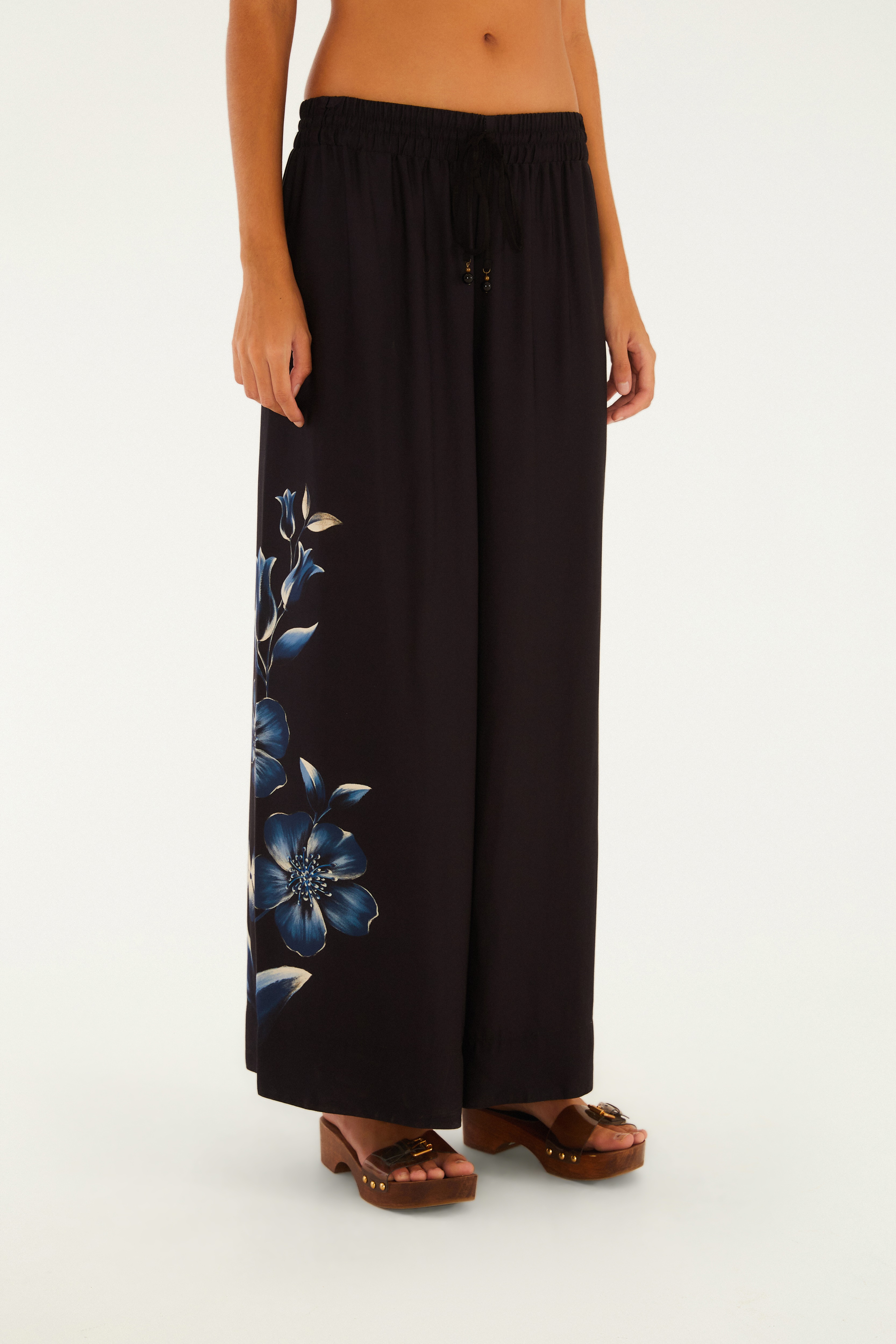 Calça Pantalona Estampada Luz Do Luar