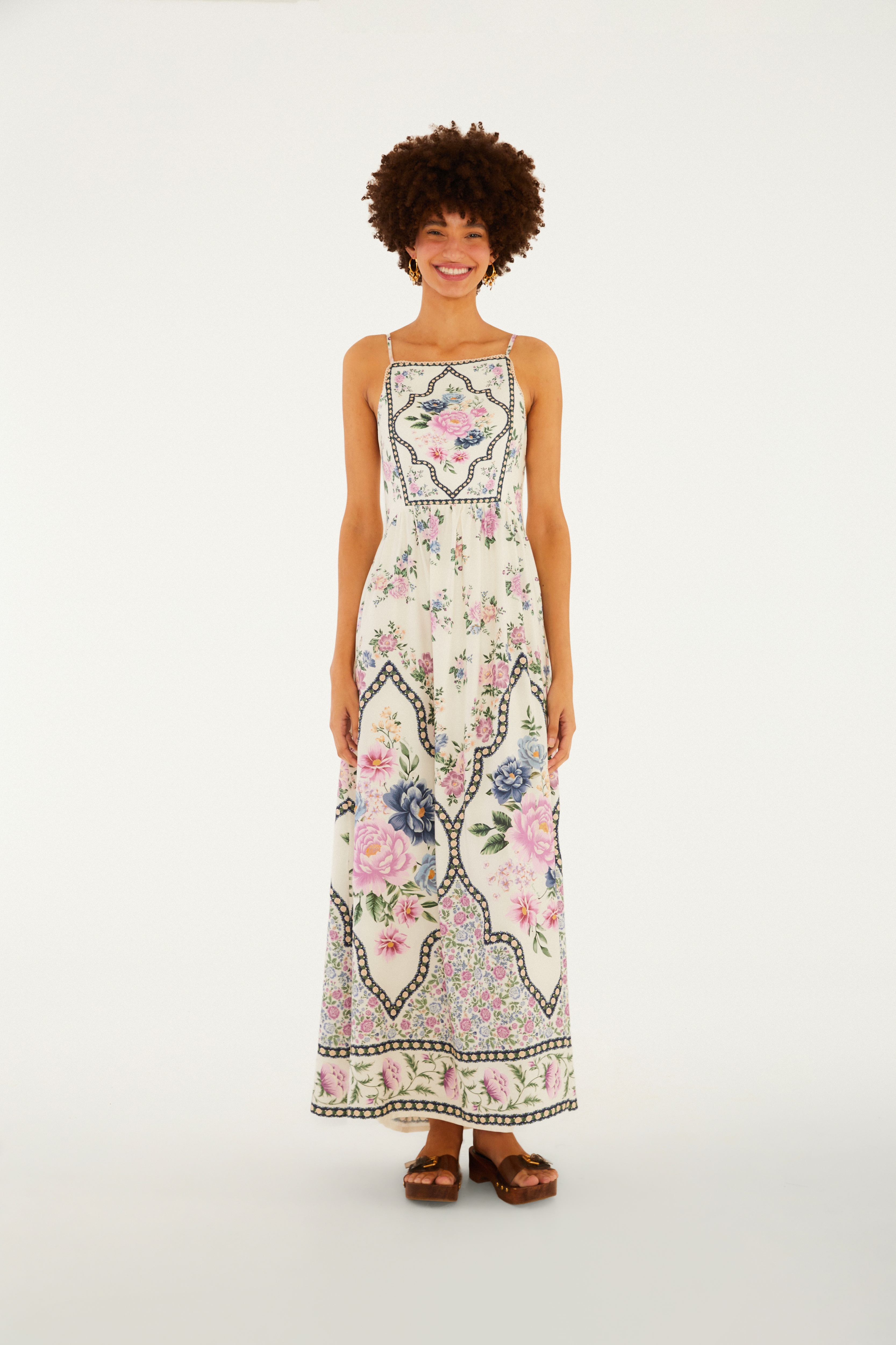 Vestido Cropped Alcinha Estampado Romance