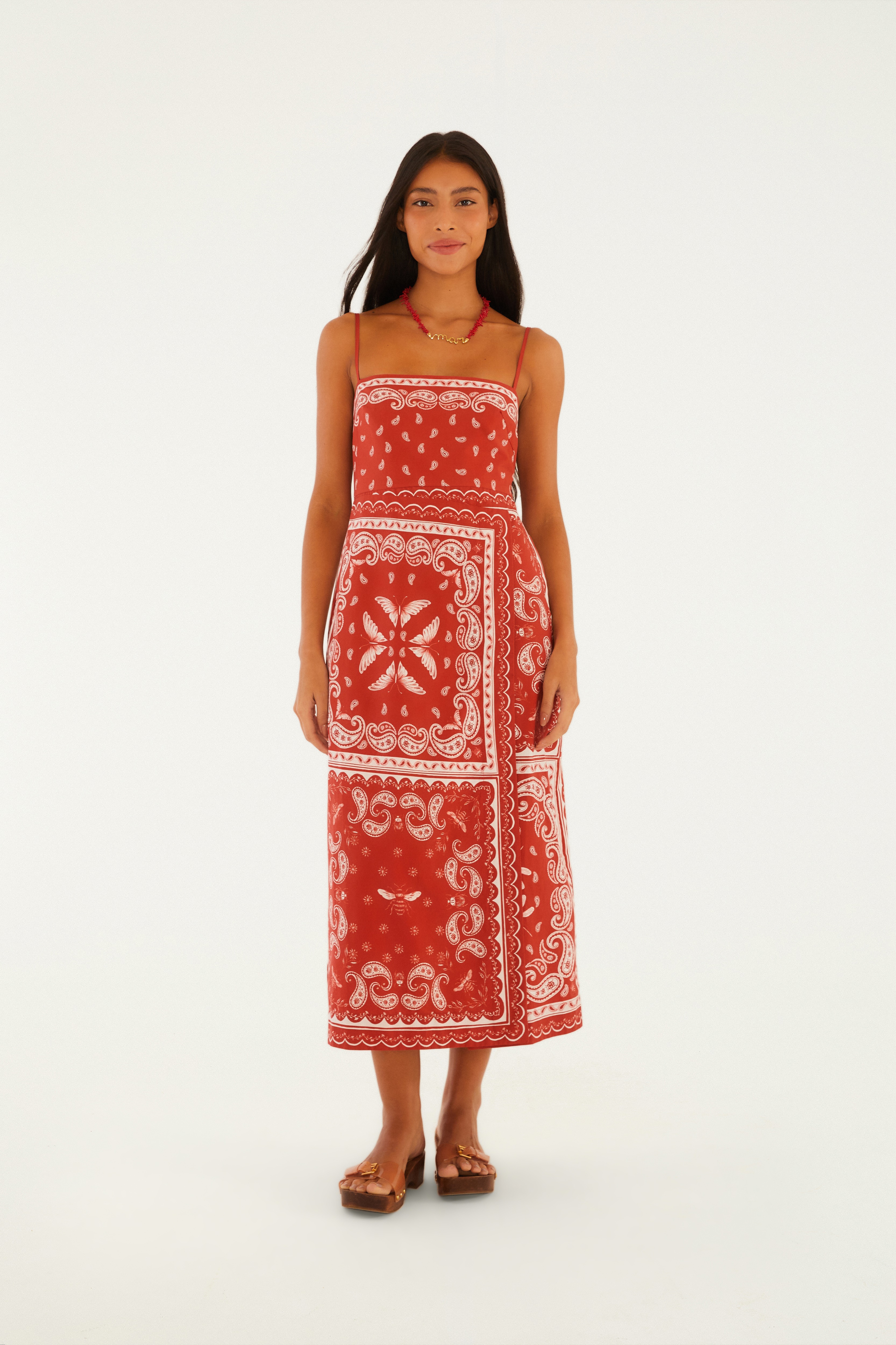 Vestido Cropped Estampado Bandana Jardim