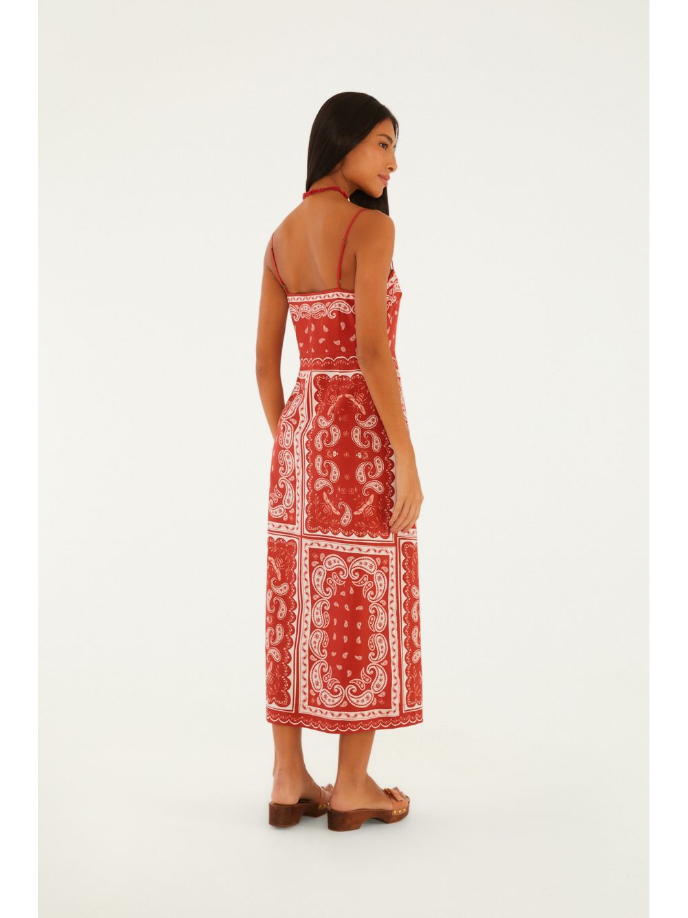 Farm — Vestido Cropped Estampado Bandana Jardim