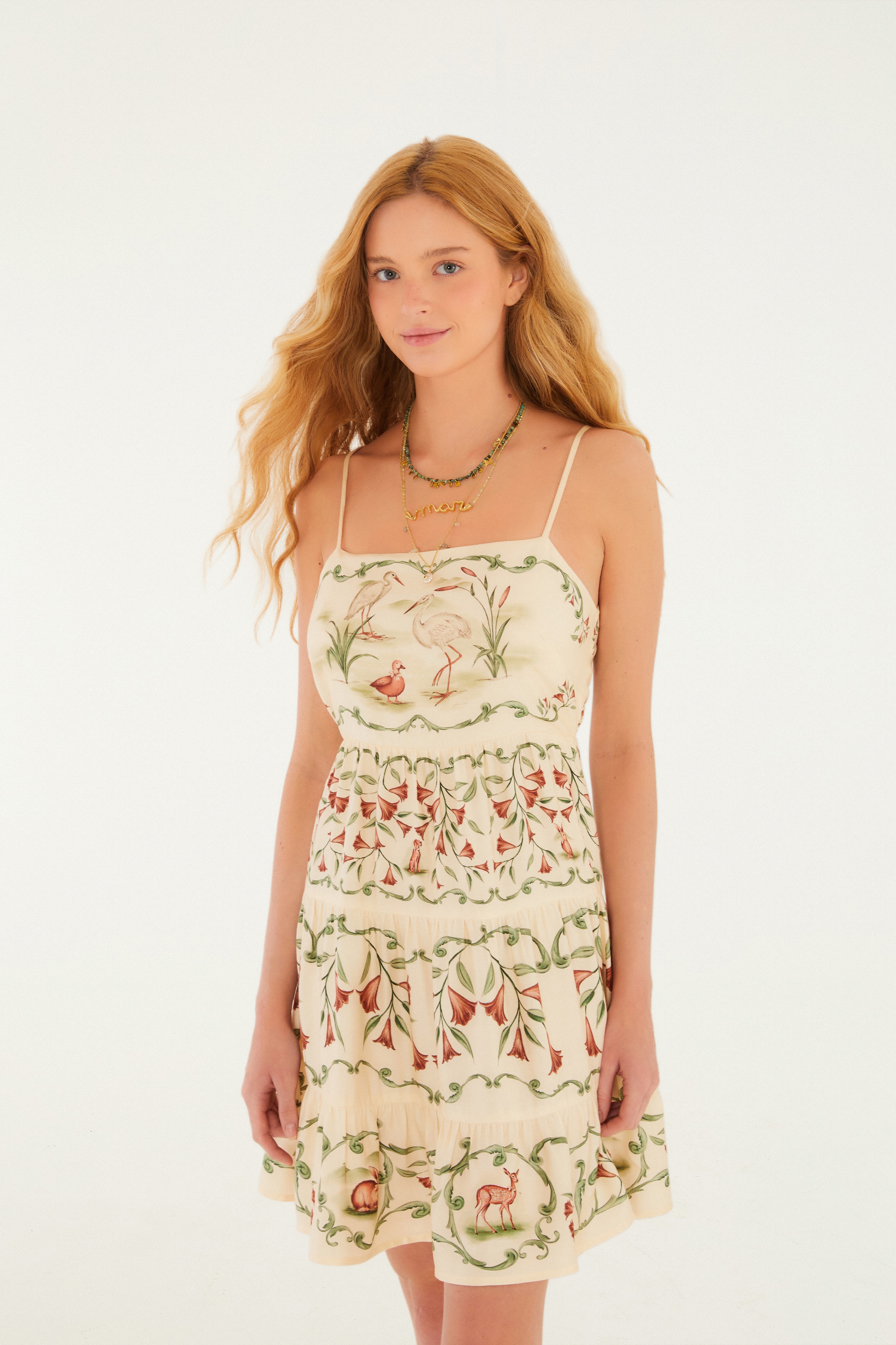 Vestido Curto Estampado Doce Encanto