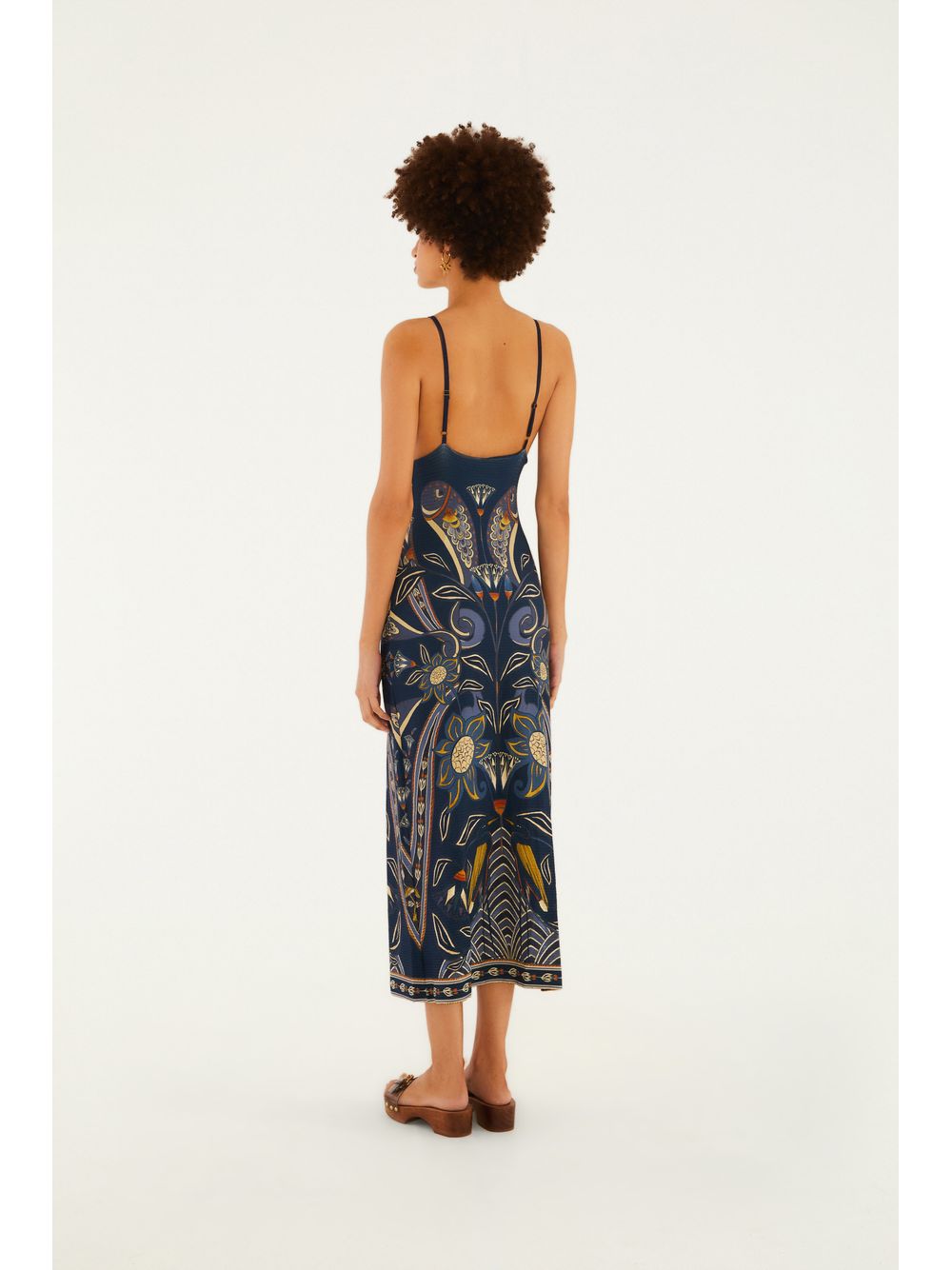 Farm — Vestido Alça Estampado Lenço Riviera