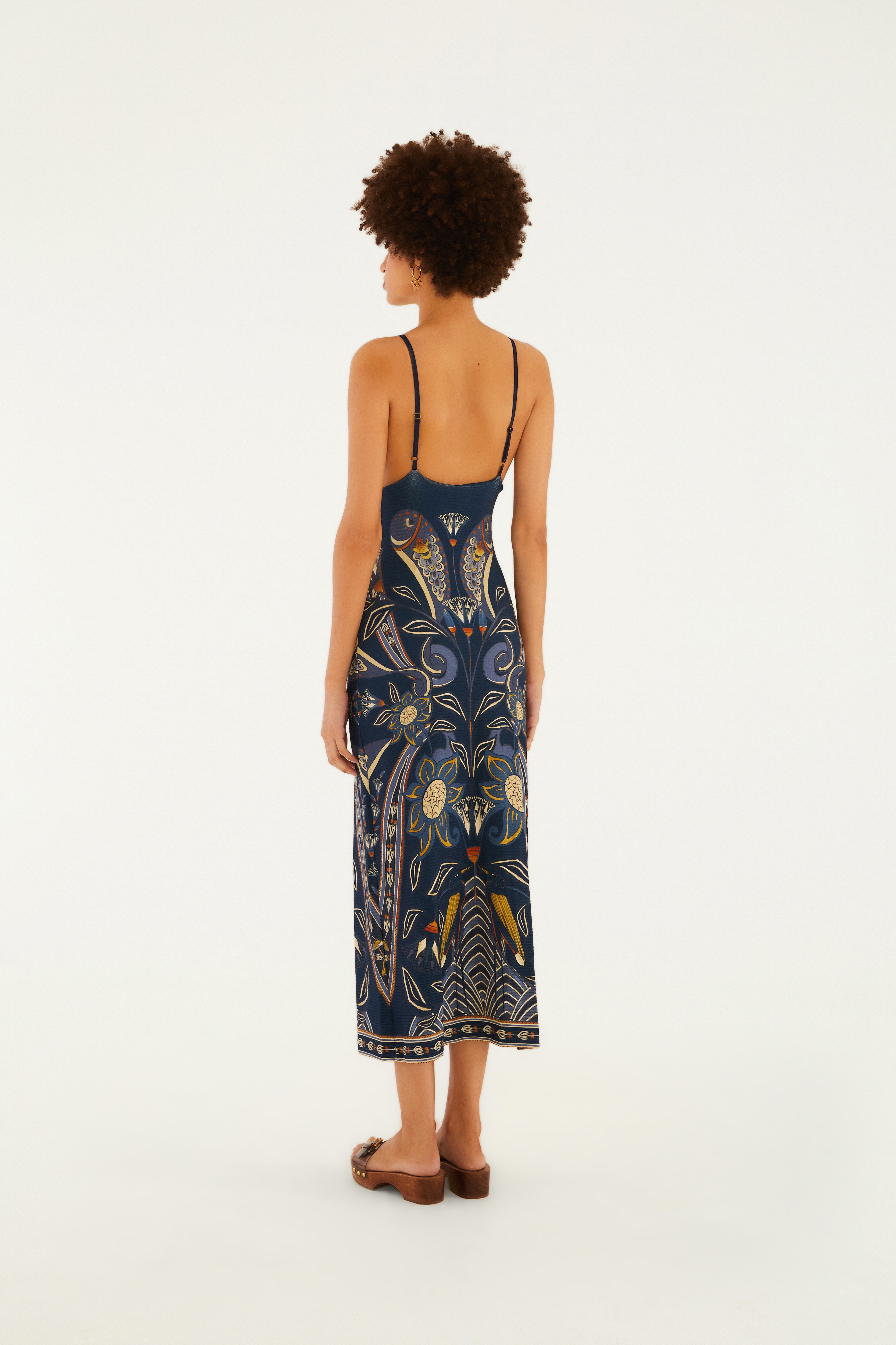 Vestido Alça Estampado Lenço Riviera
