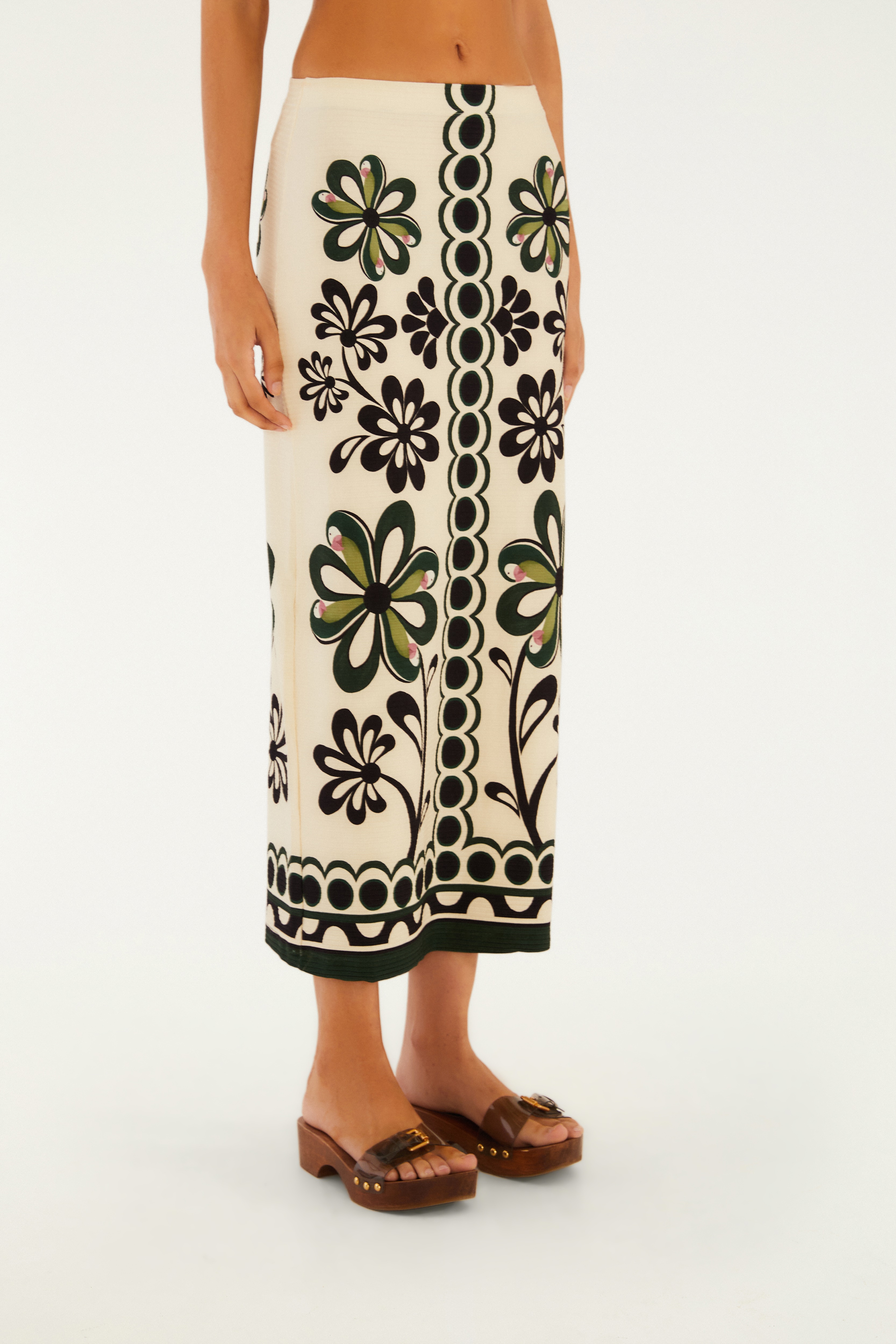 Saia Midi Estampada Florara