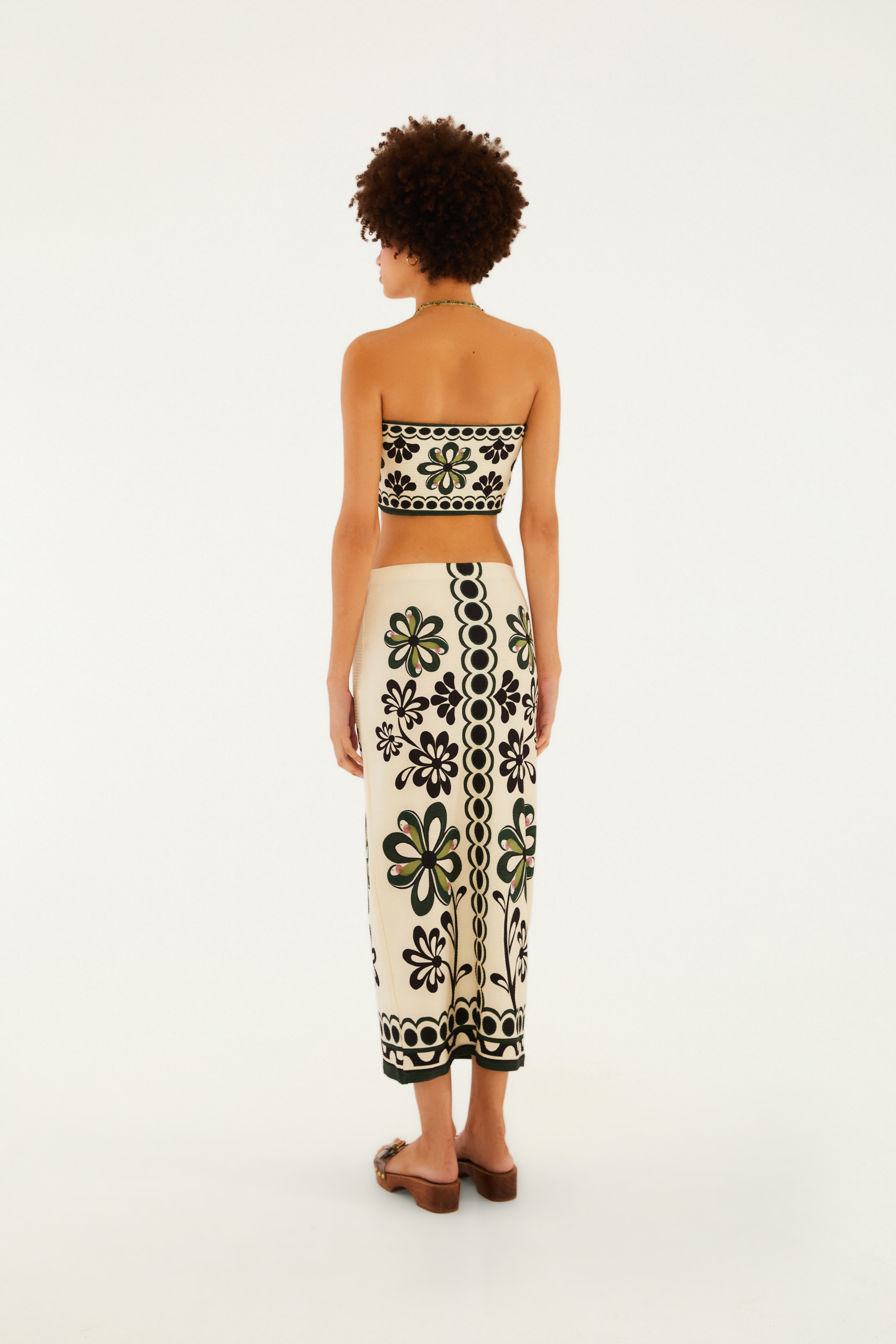 Saia Midi Estampada Florara