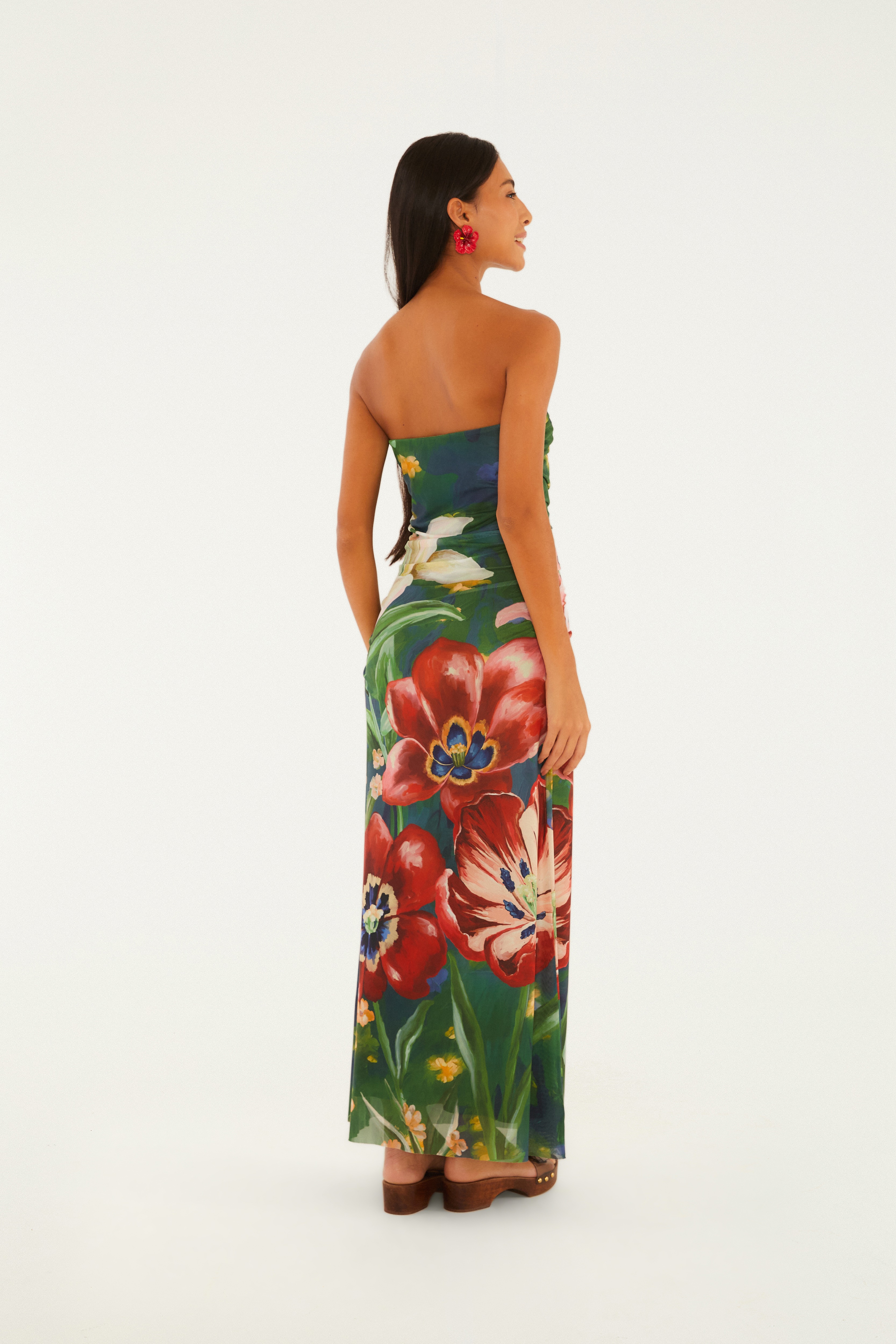 Vestido Tule Estampado Floral Belo