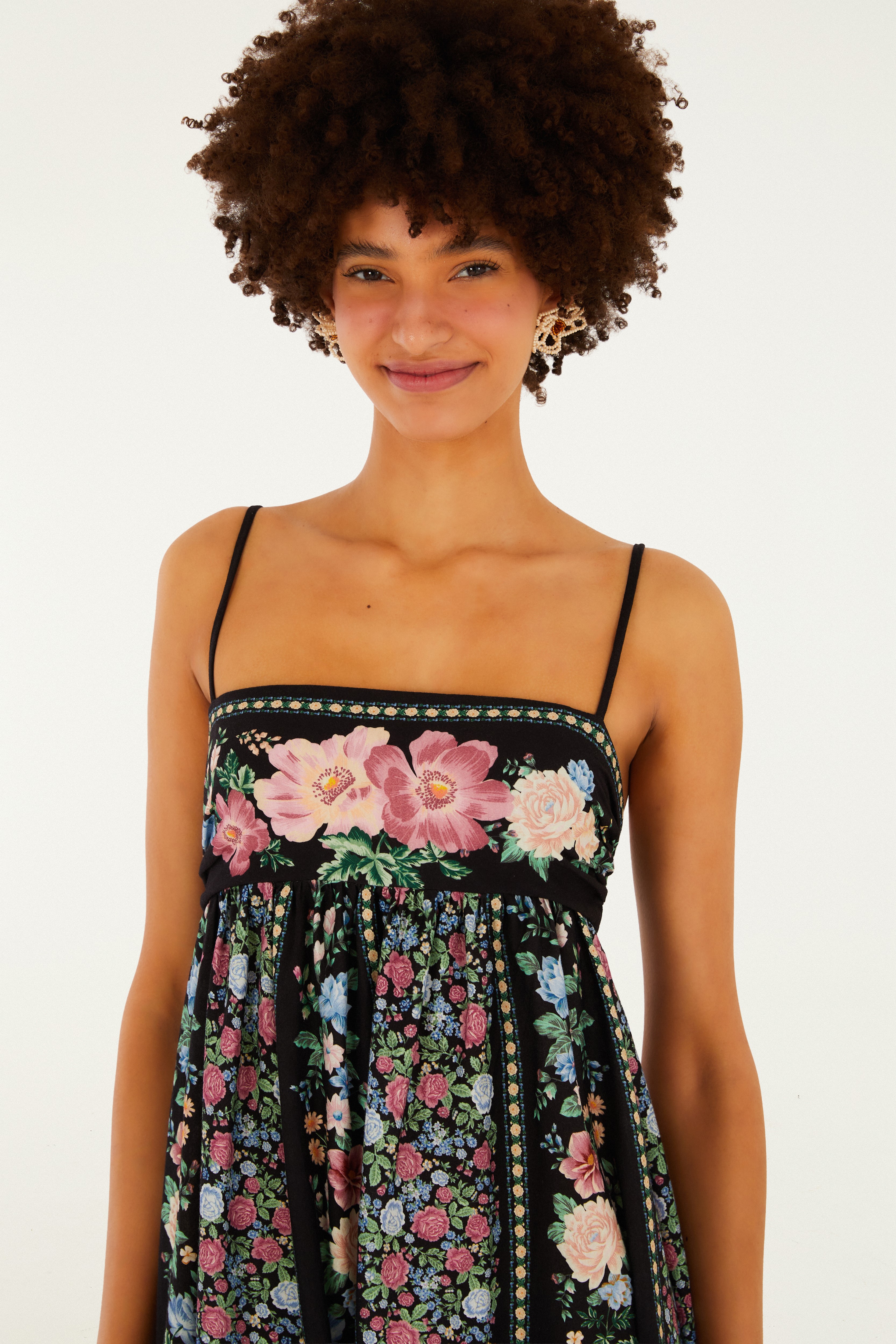 Vestido Midi Estampado Romance