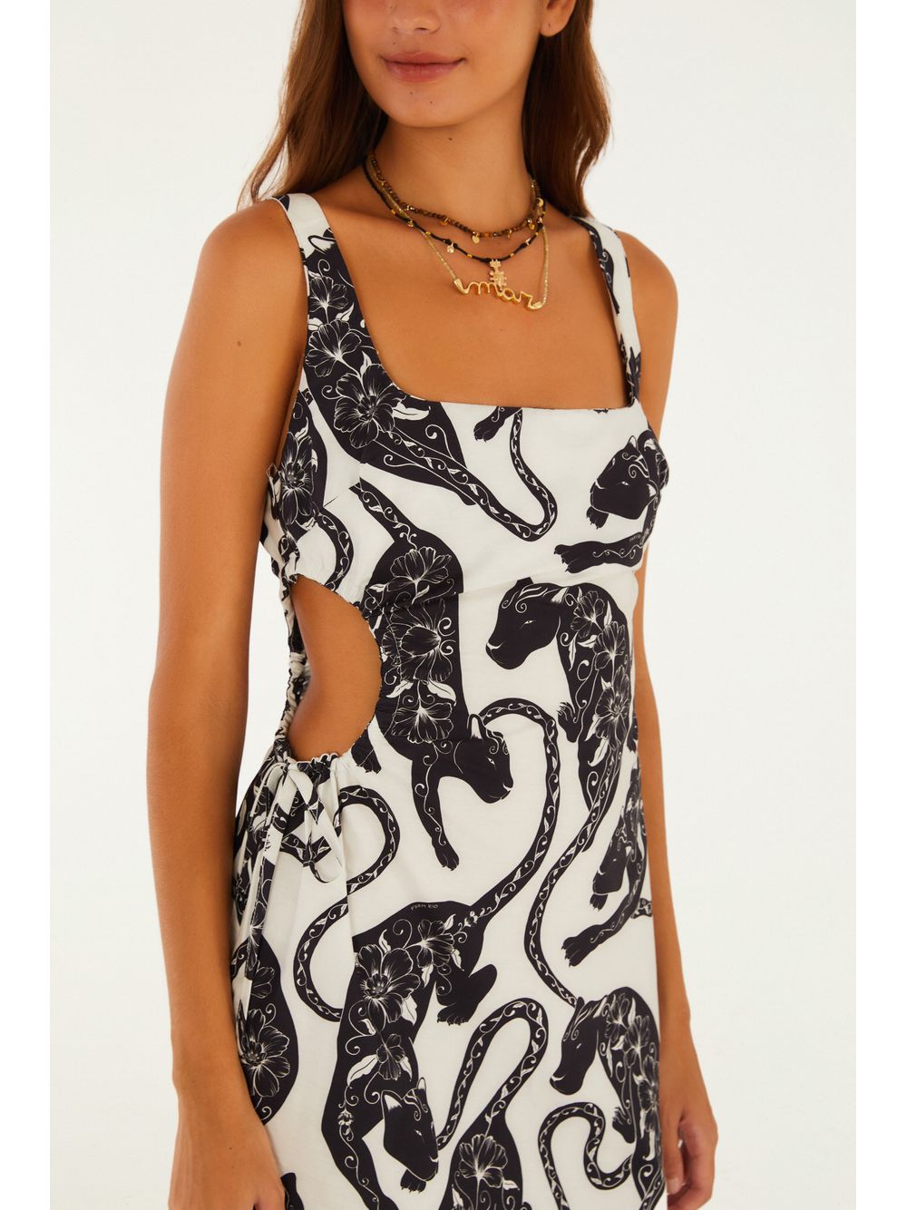 Farm — Vestido Curto Estampado Amor De Pantera