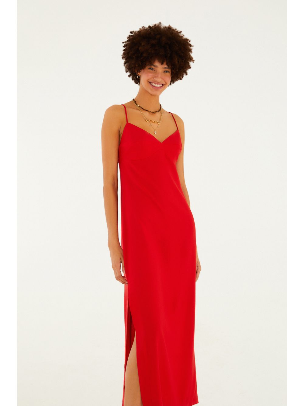 Farm — Vestido Reto Midi