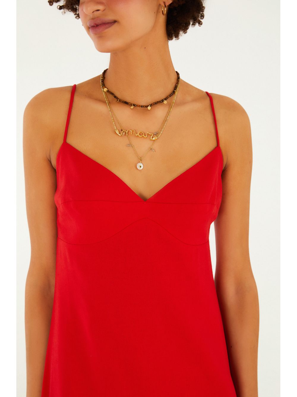 Farm — Vestido Reto Midi