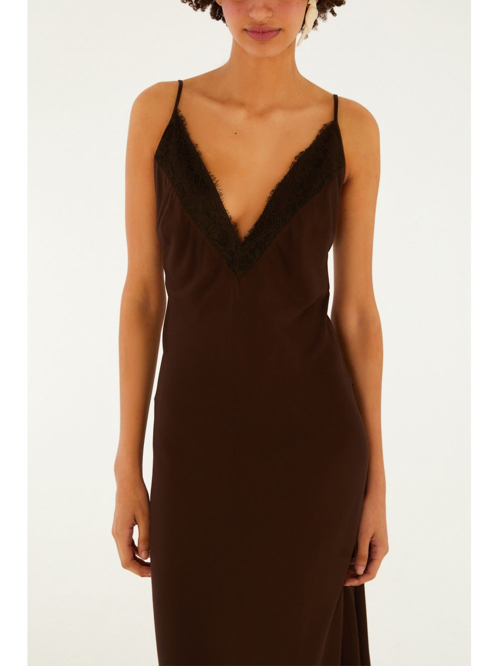 Farm — Vestido Renda Midi