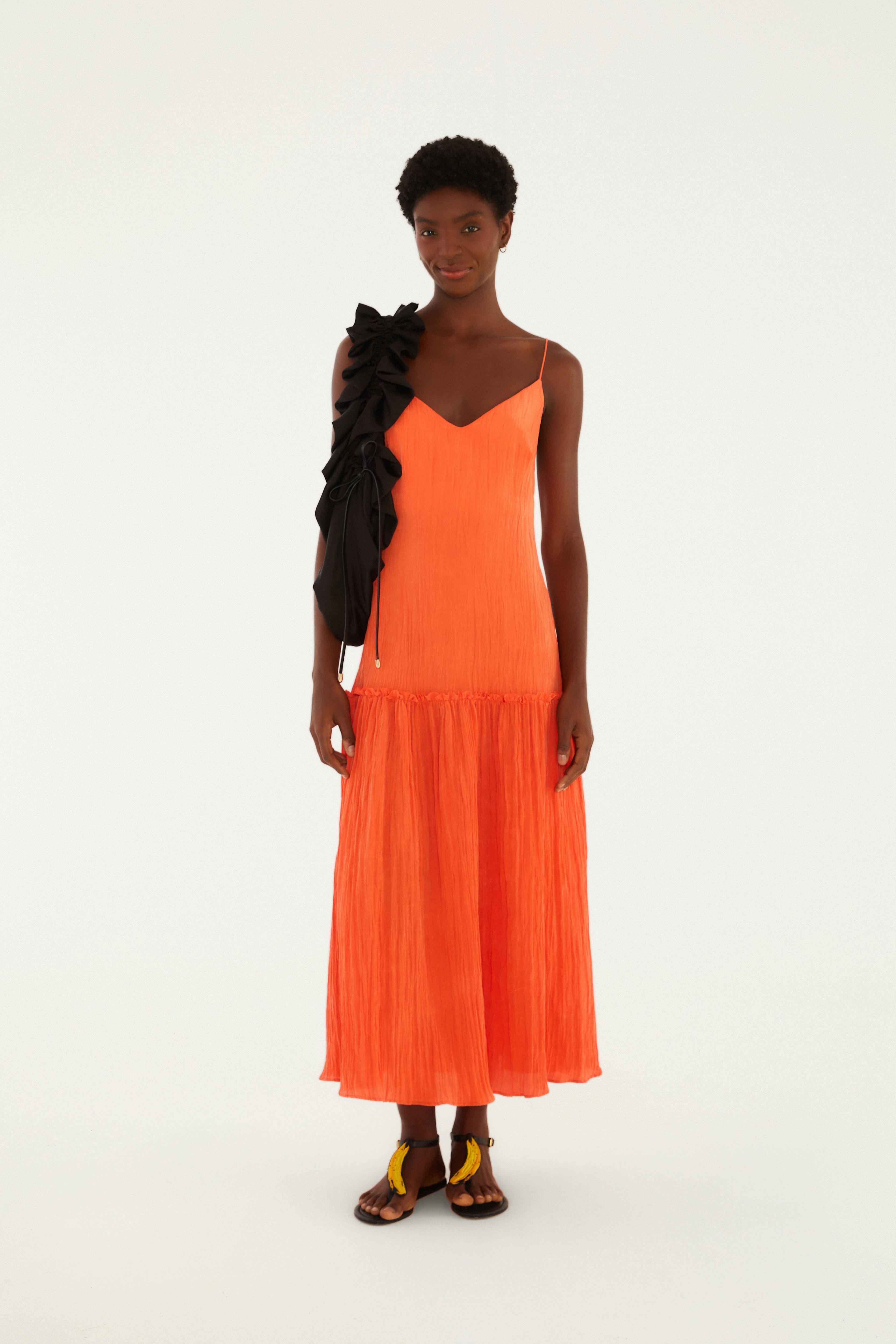 Vestido Plissado Midi