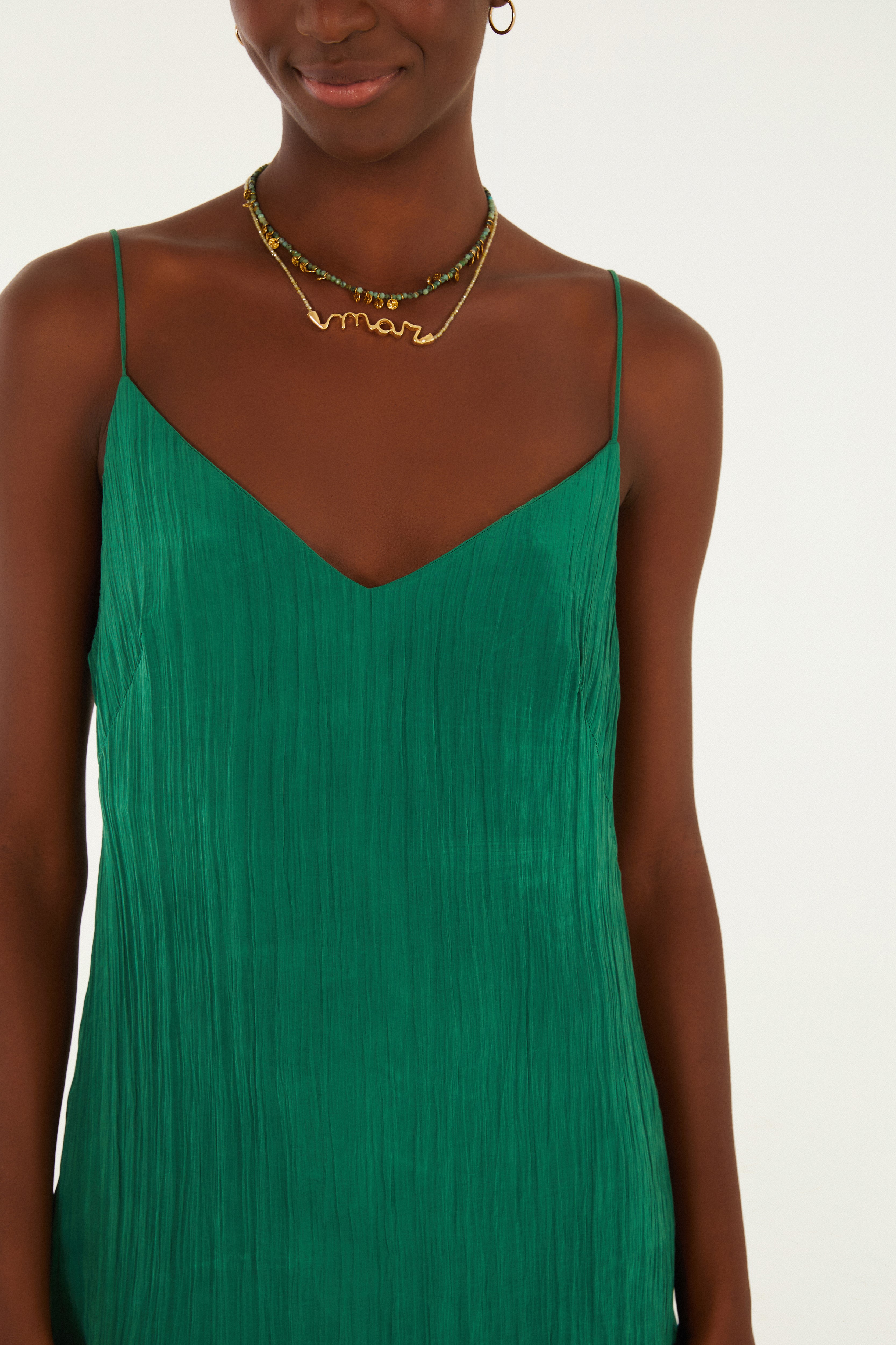 Vestido Plissado Midi