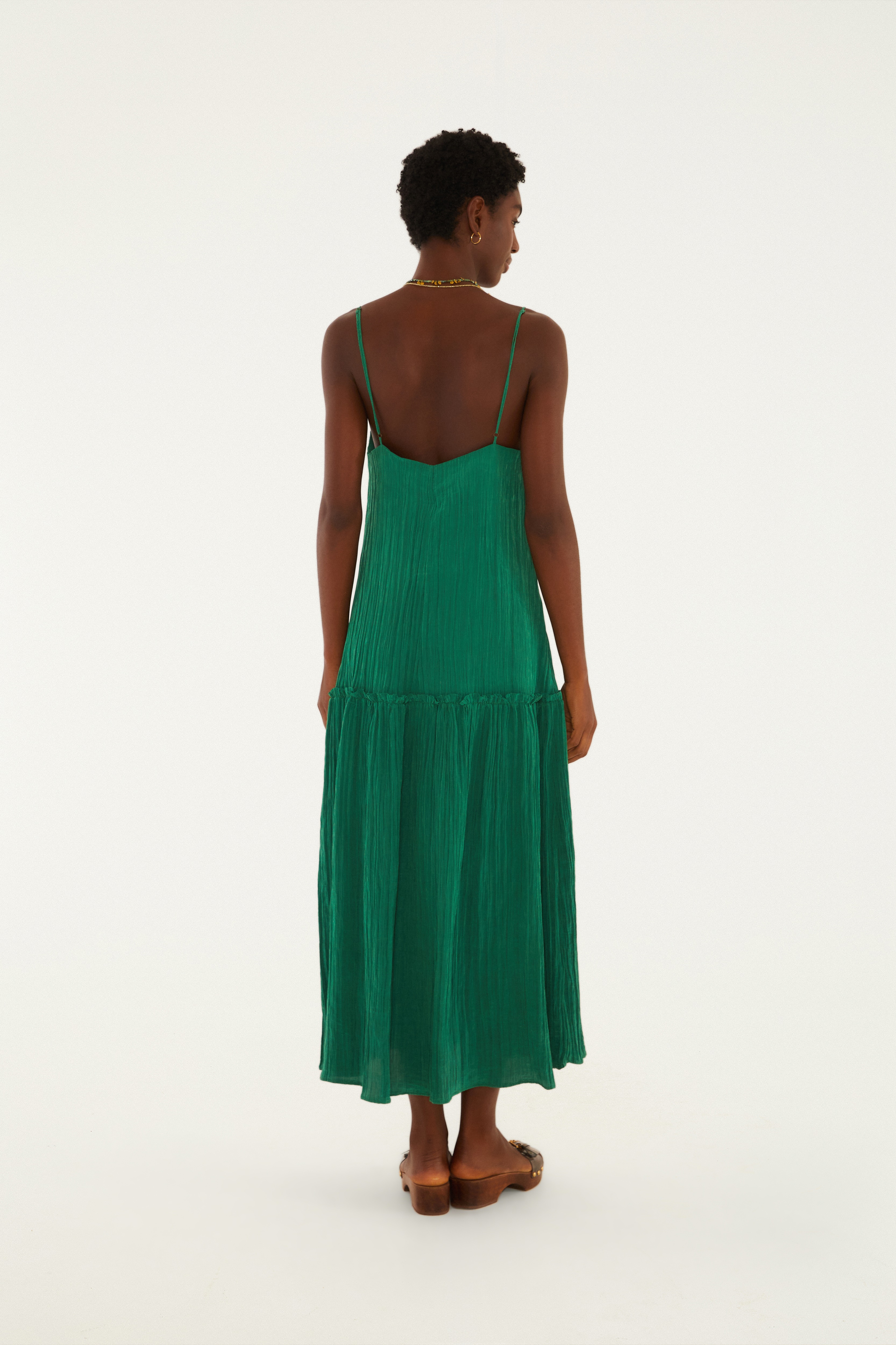 Vestido Plissado Midi