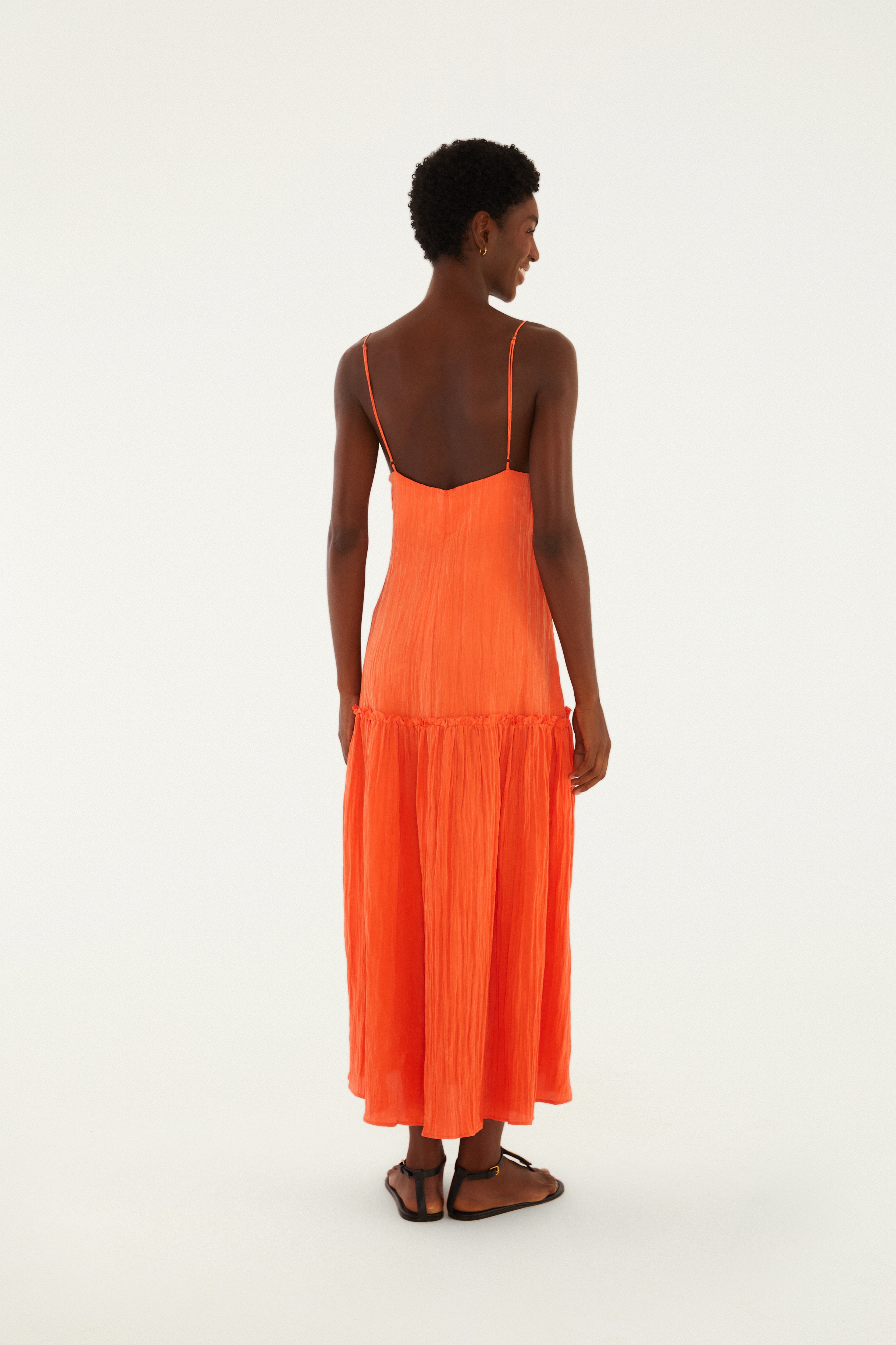 Vestido Plissado Midi