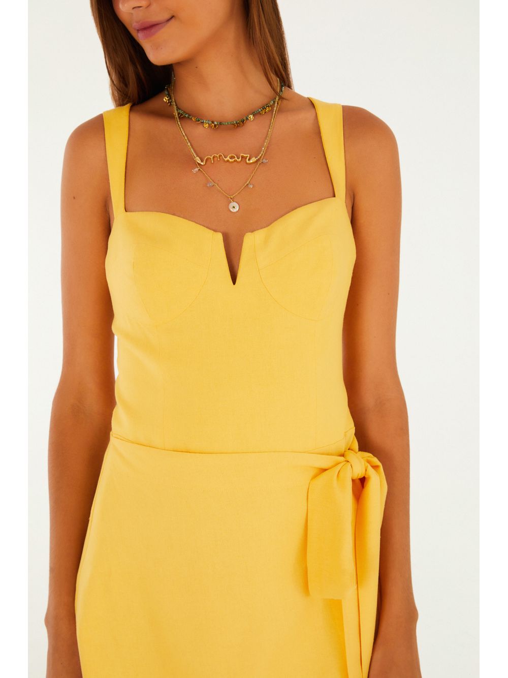 Farm — Vestido Linho Curto