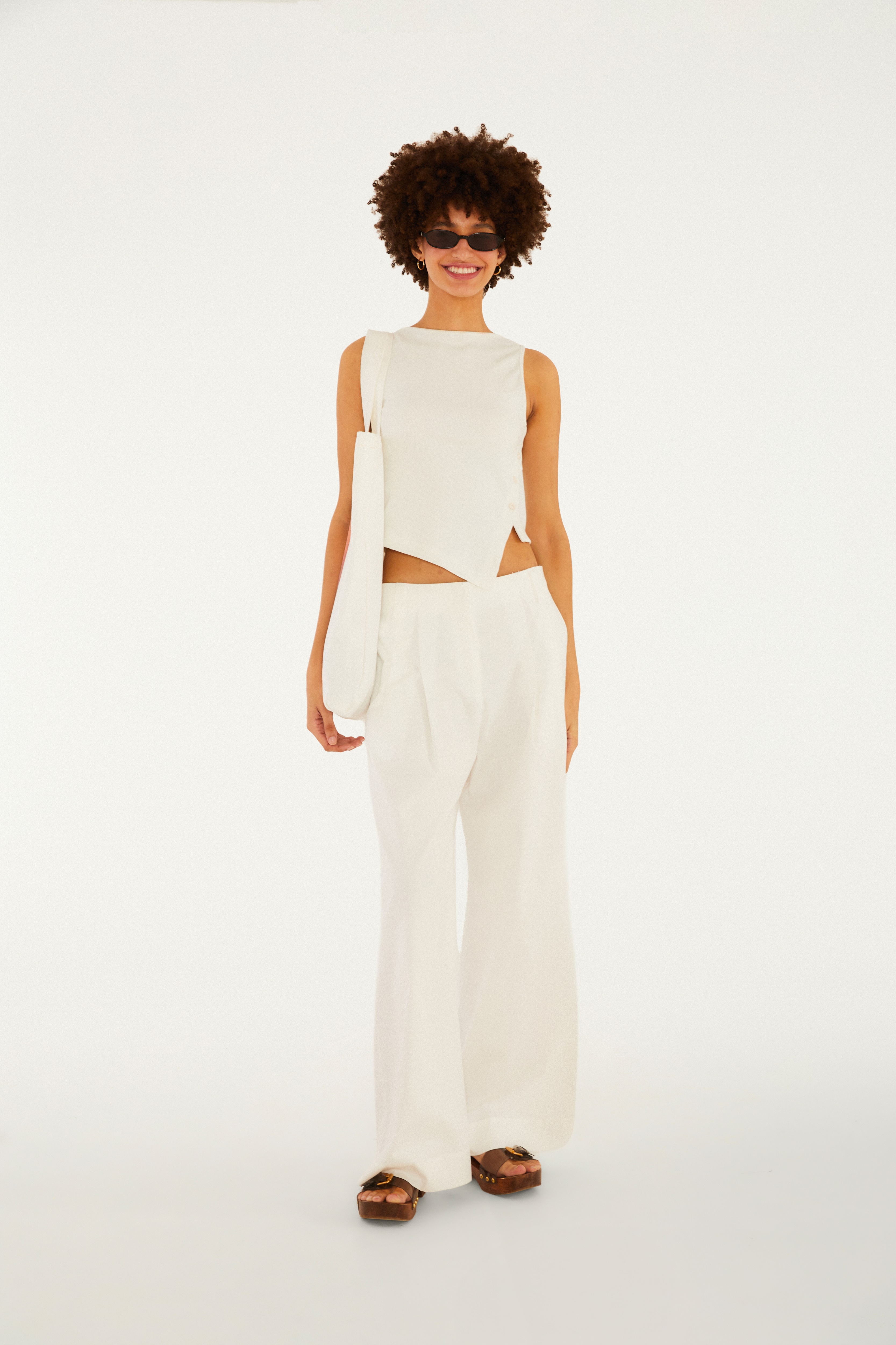 Calça Ampla Algodão