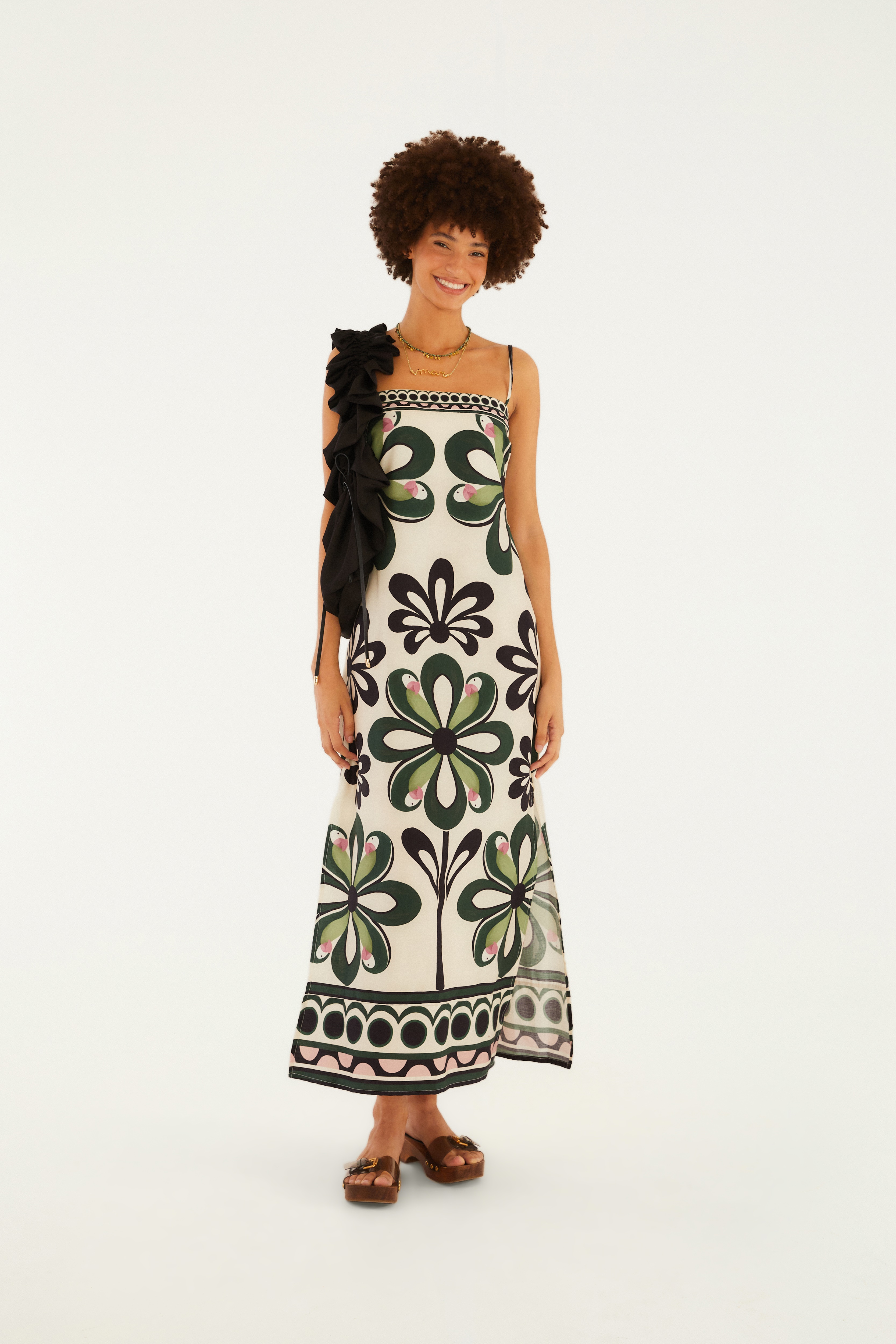 Vestido Cropped Alça Estampado Florara