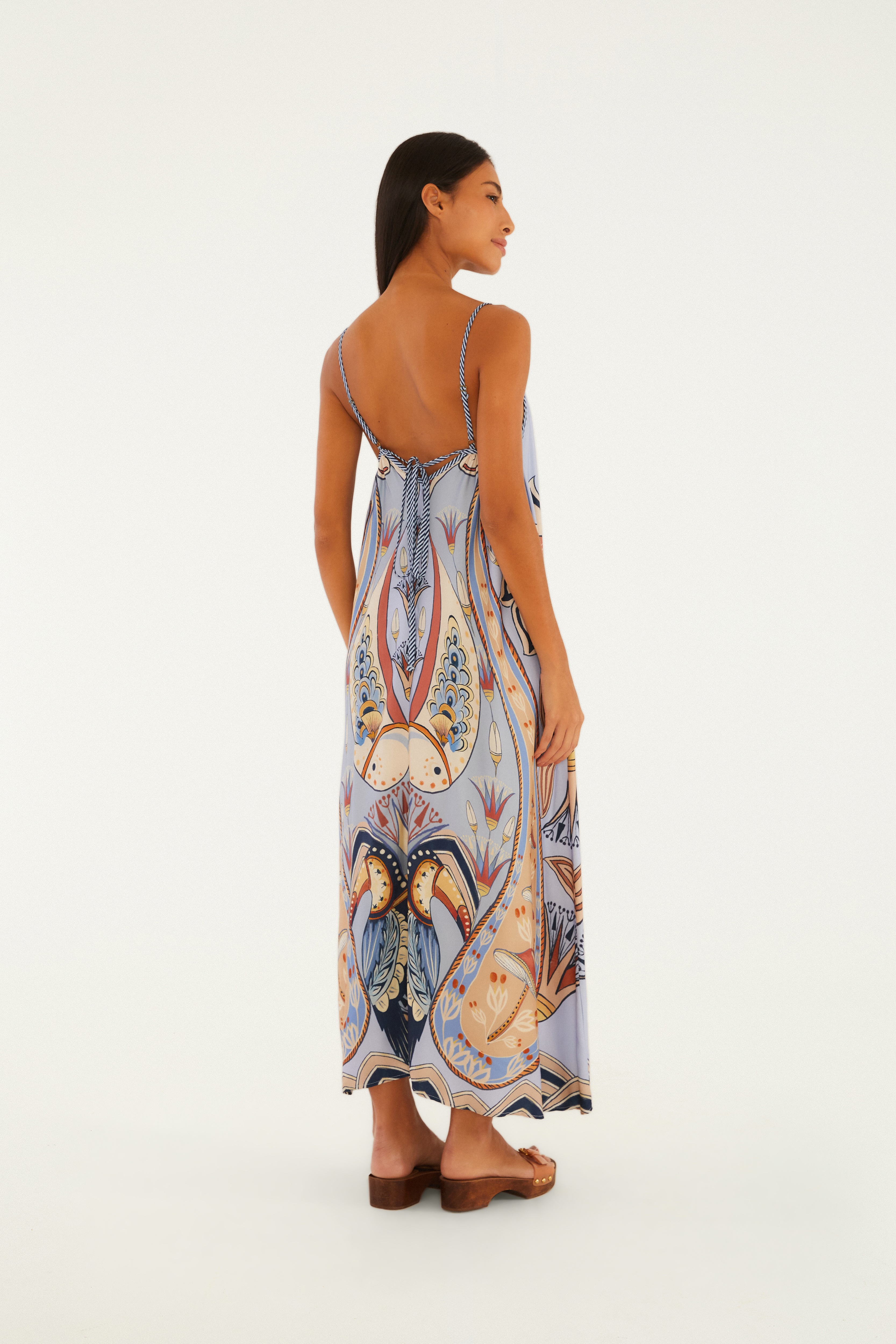 Vestido Longo Estampado Lenço Riviera