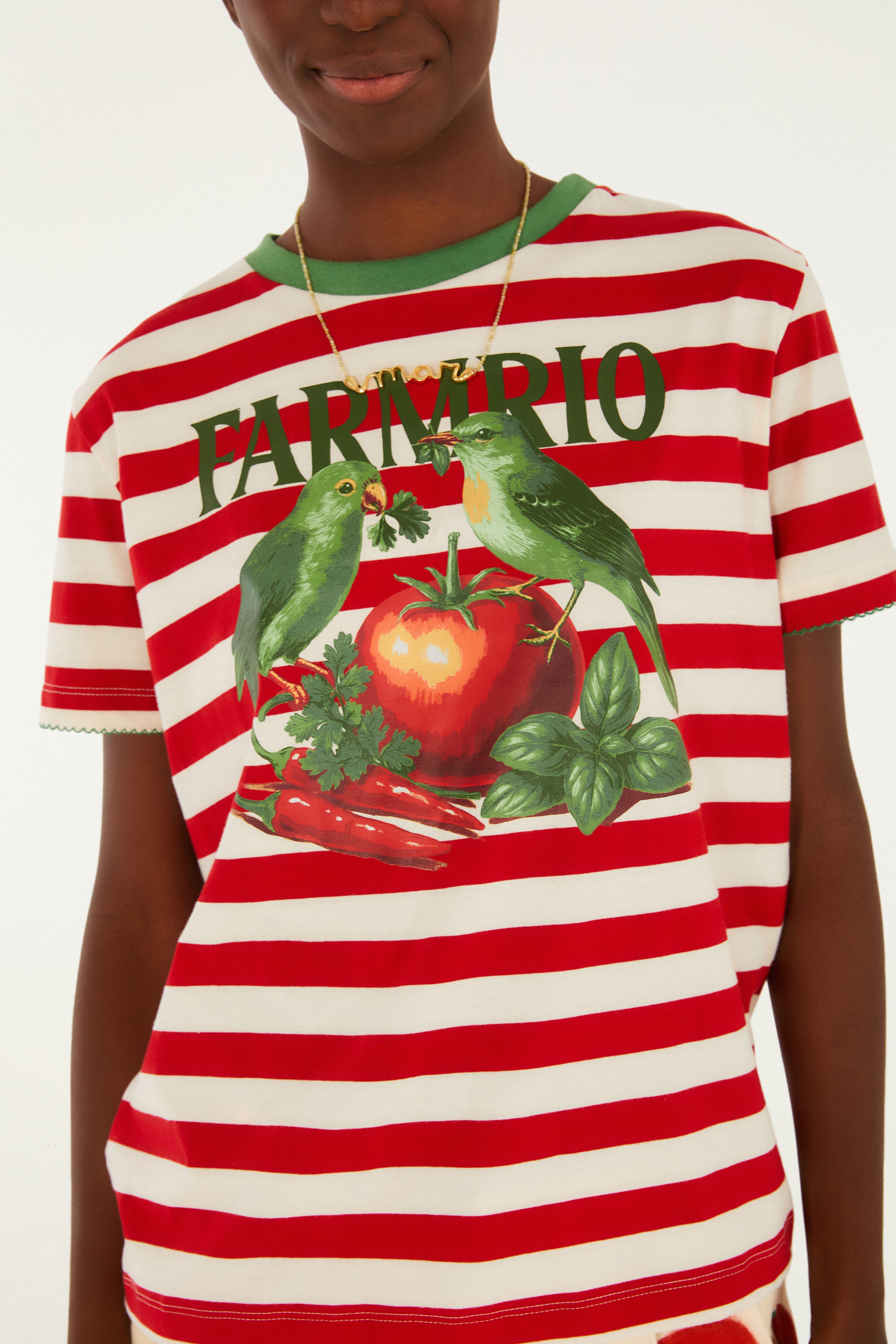 T-Shirt Fit Pássaros Tomate