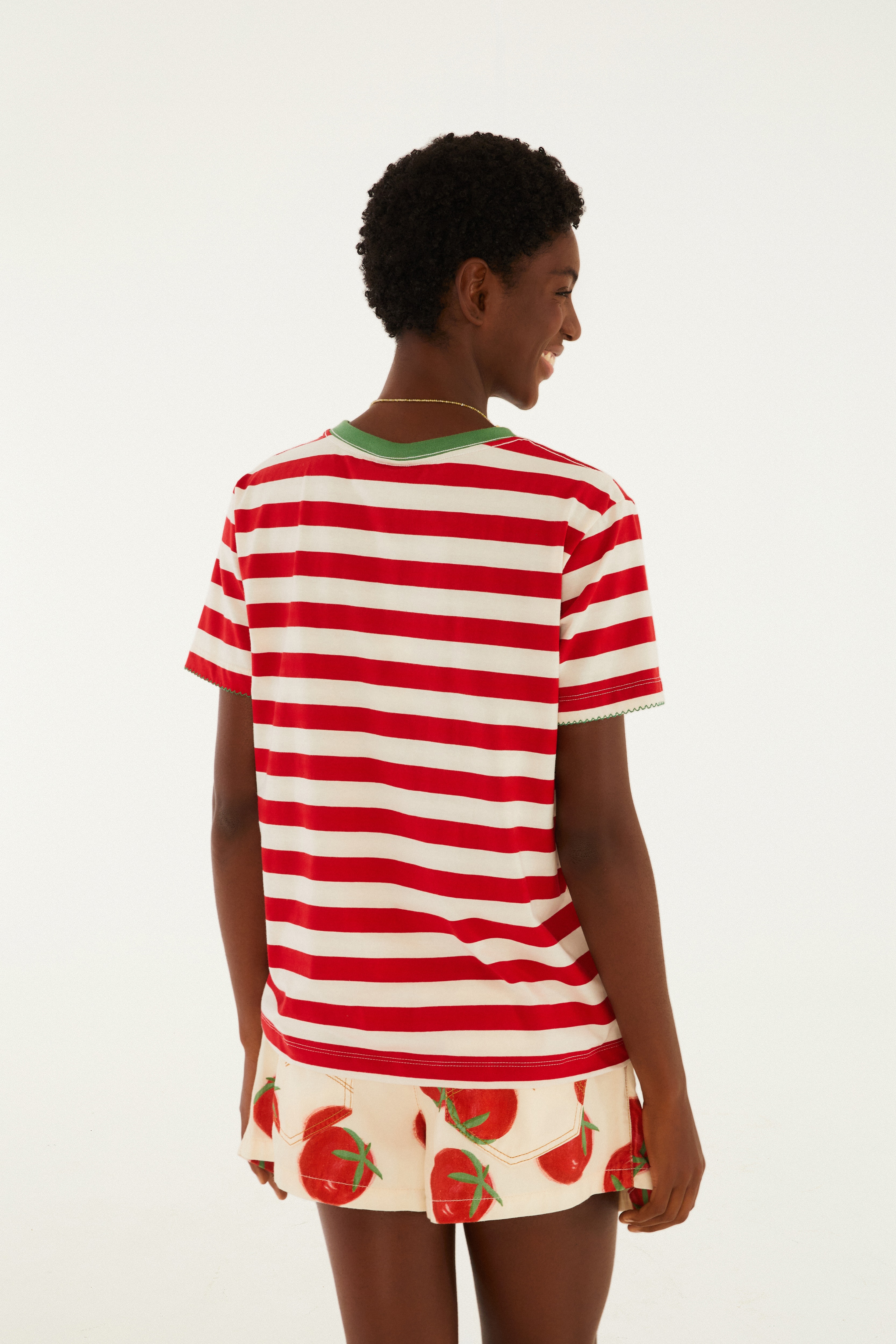 T-Shirt Fit Pássaros Tomate