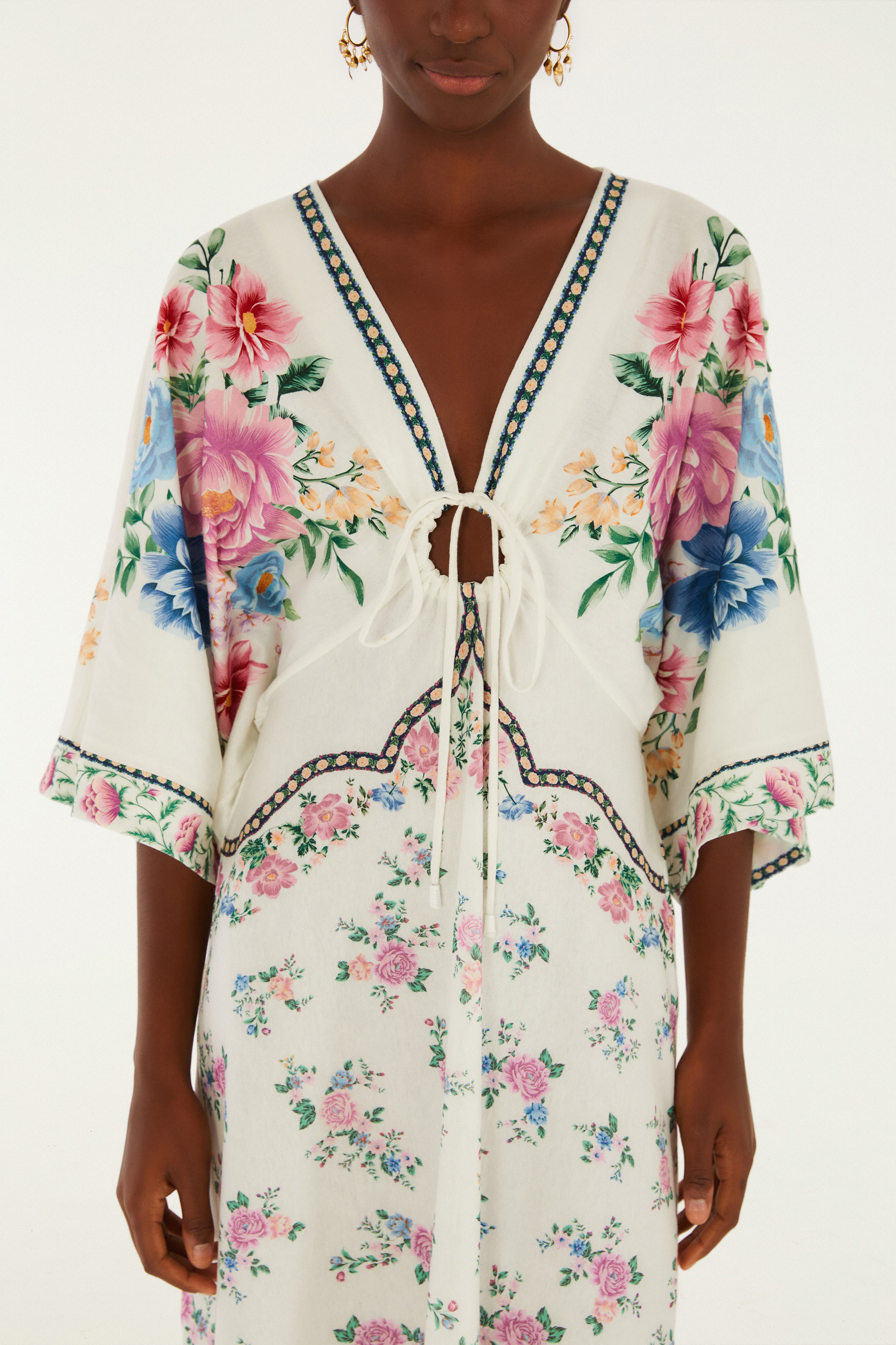 Vestido Cropped Estampado Romance