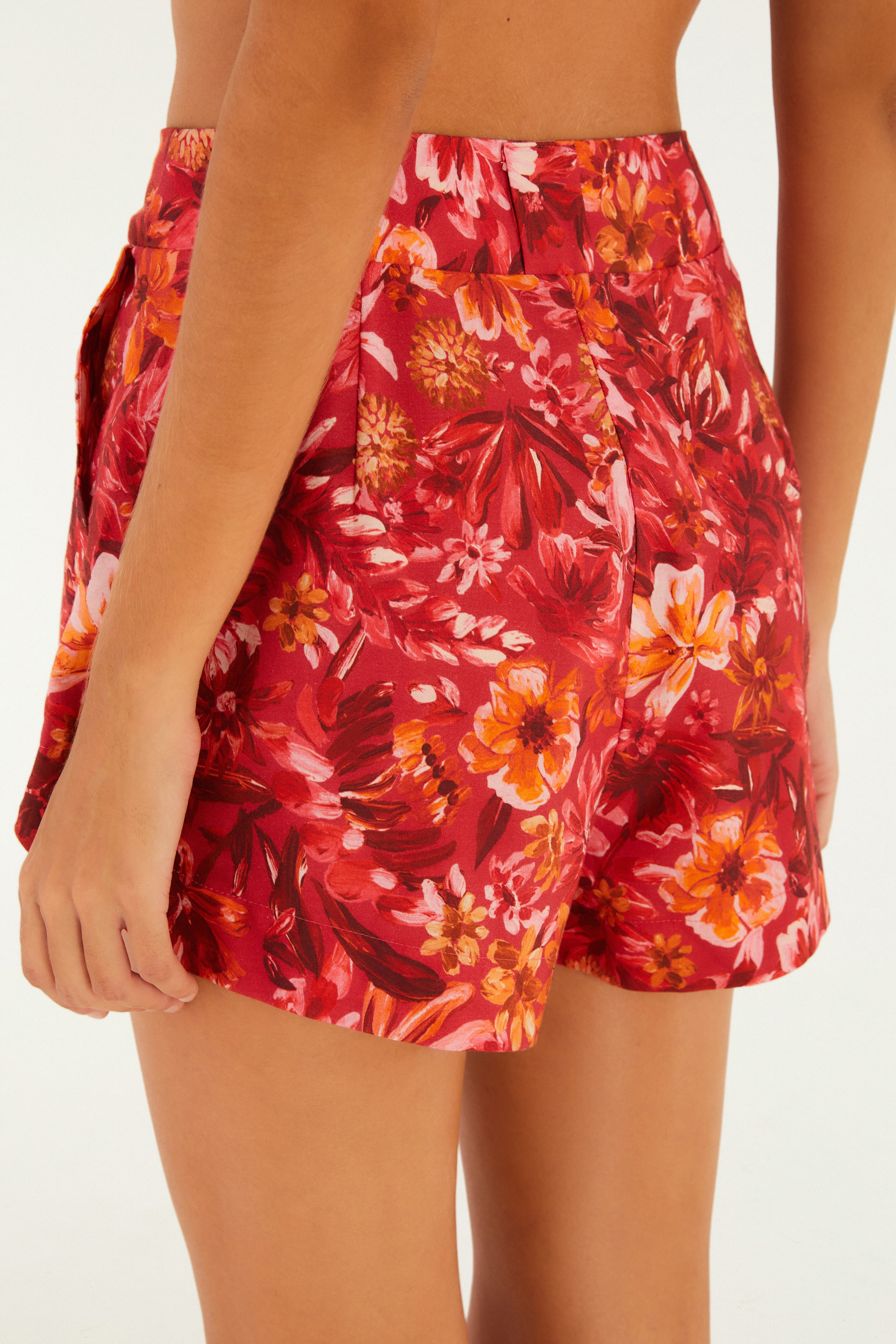 Short Estampado Florabela Rosa