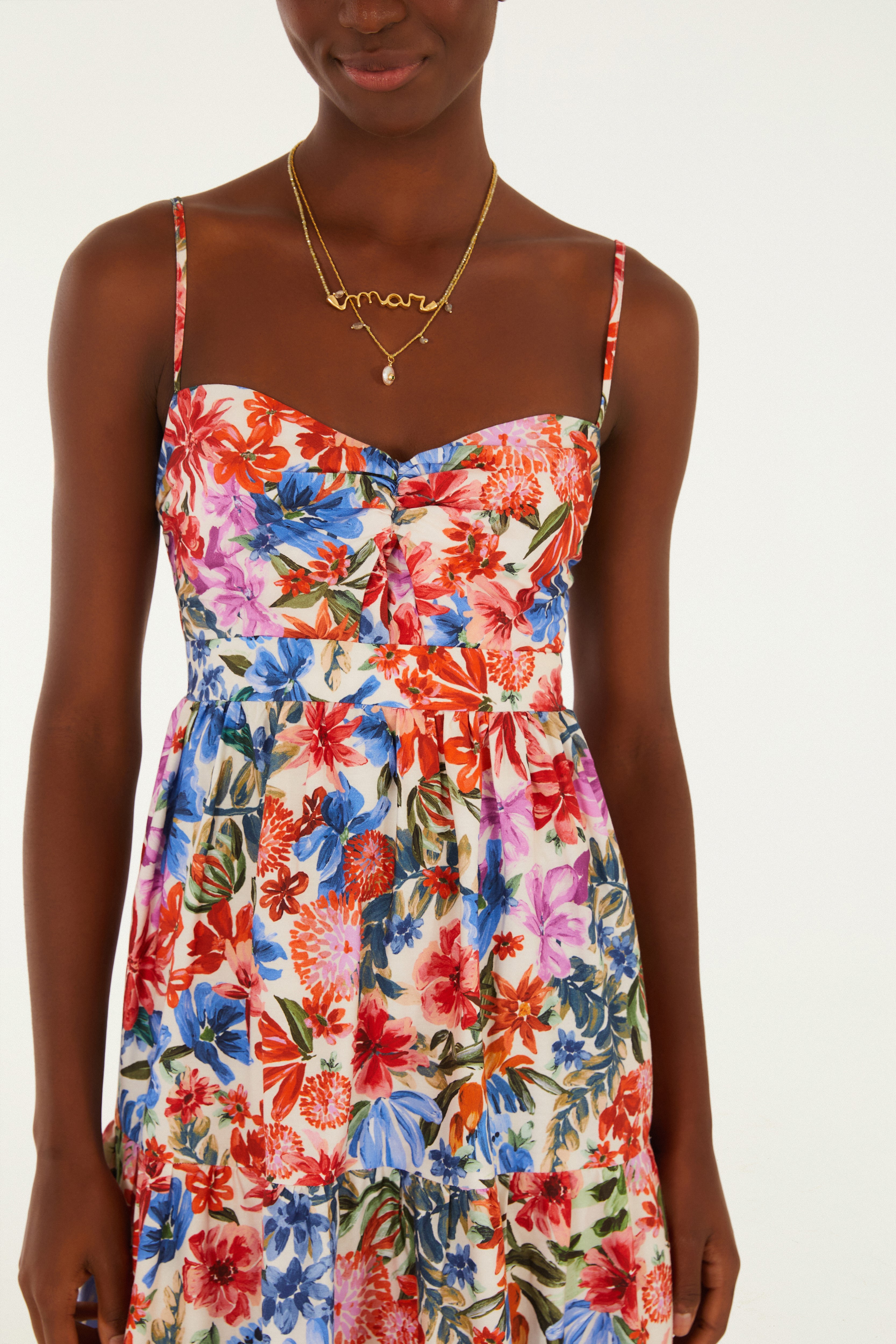 Vestido Cropped Estampado Florabela
