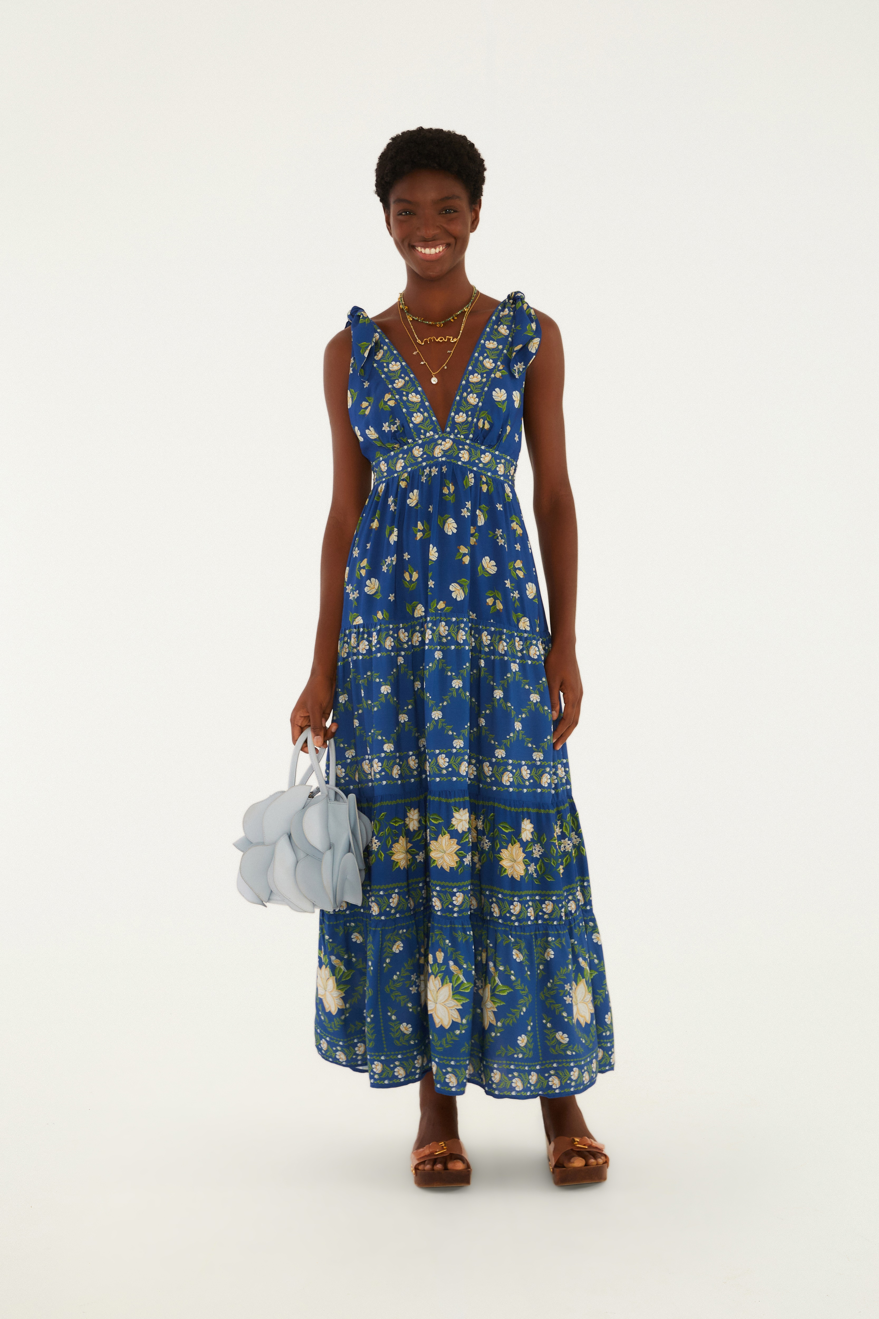 Vestido Marias Estampado Jardim De Azaléias