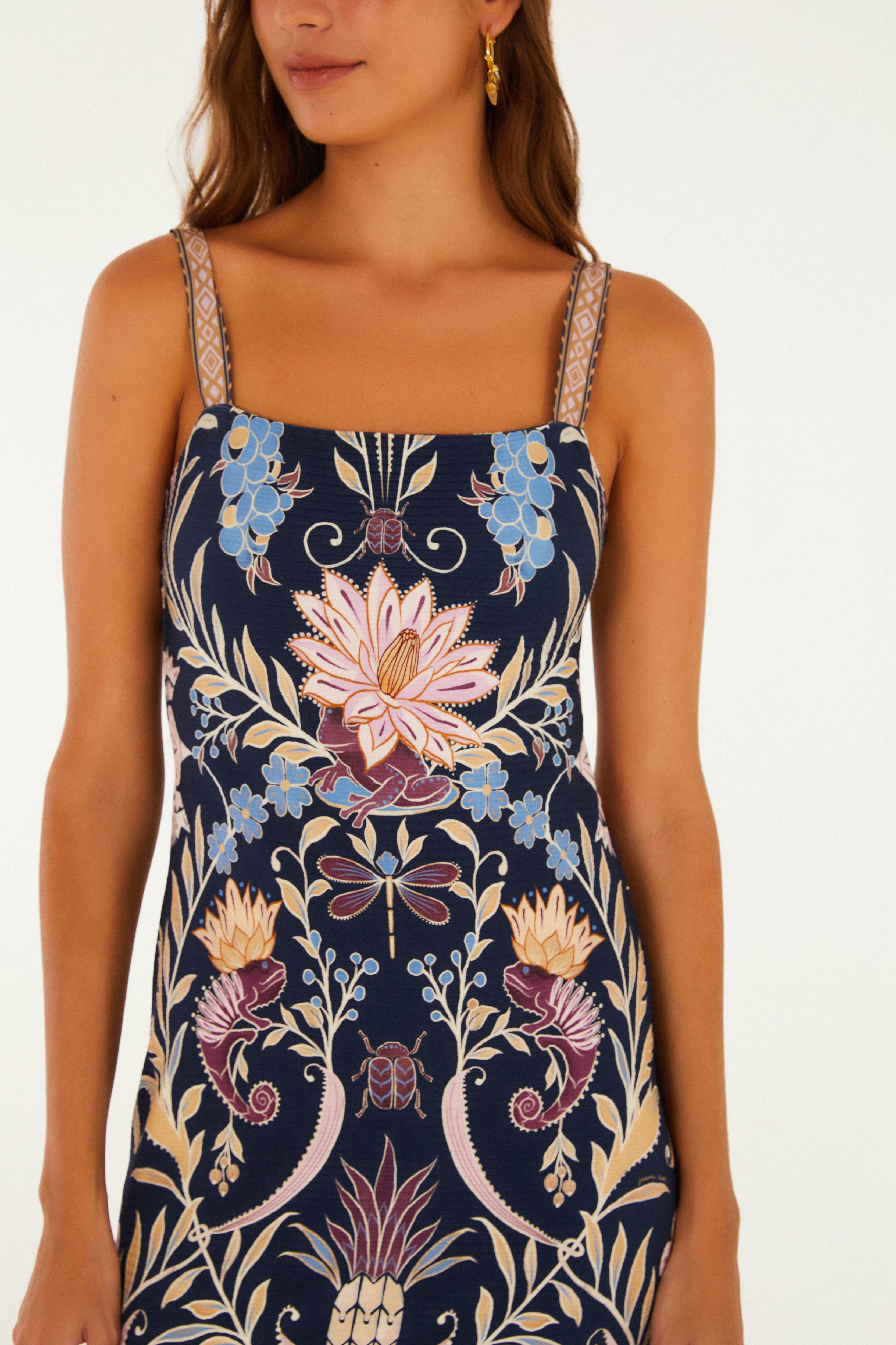 Vestido Midi Estampado Leveza Romântica