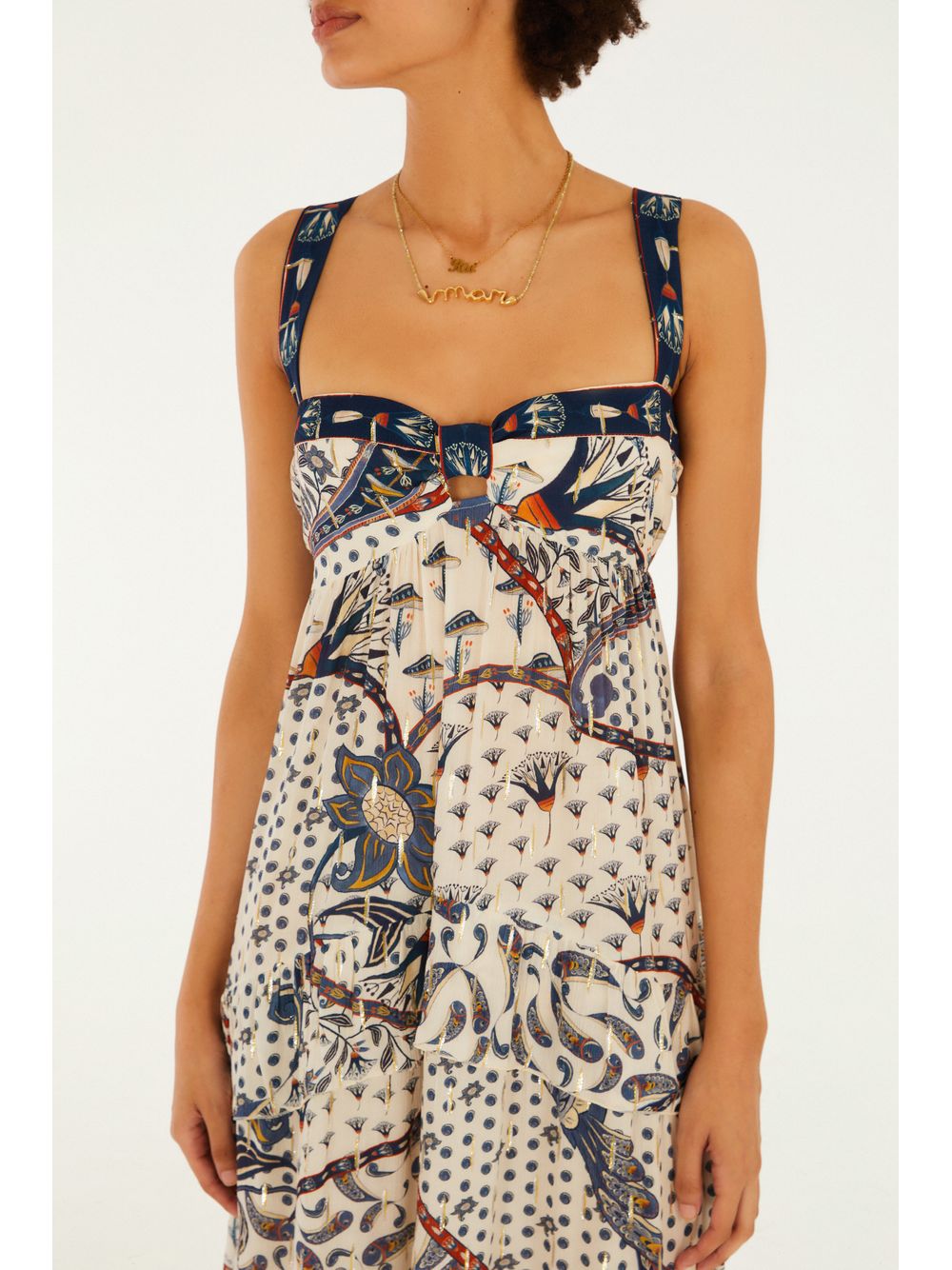 Farm — Vestido Longo Estampado Riviera